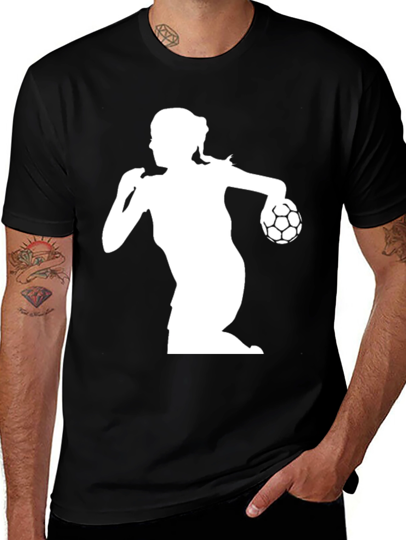 Black Handball Player Graphic Tee - Black main image