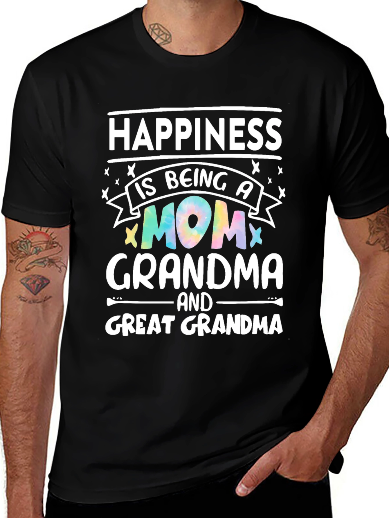 Variant 2 of Happiness is Being A Mom Grandma Great Grandma T-Shirt