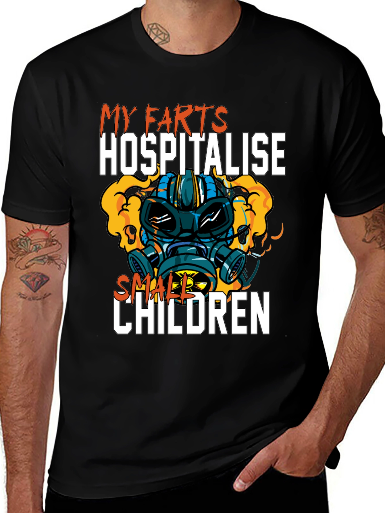 Variant 24 of Humorous 'My Farts Hospitalise Small Children' T-Shirt
