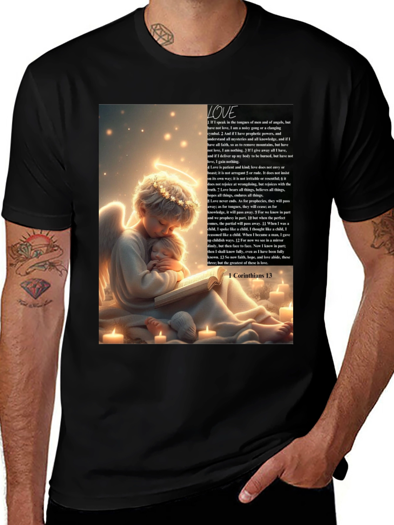 Variant 7 of Love 1 Corinthians 13 T-Shirt - Angel Reading