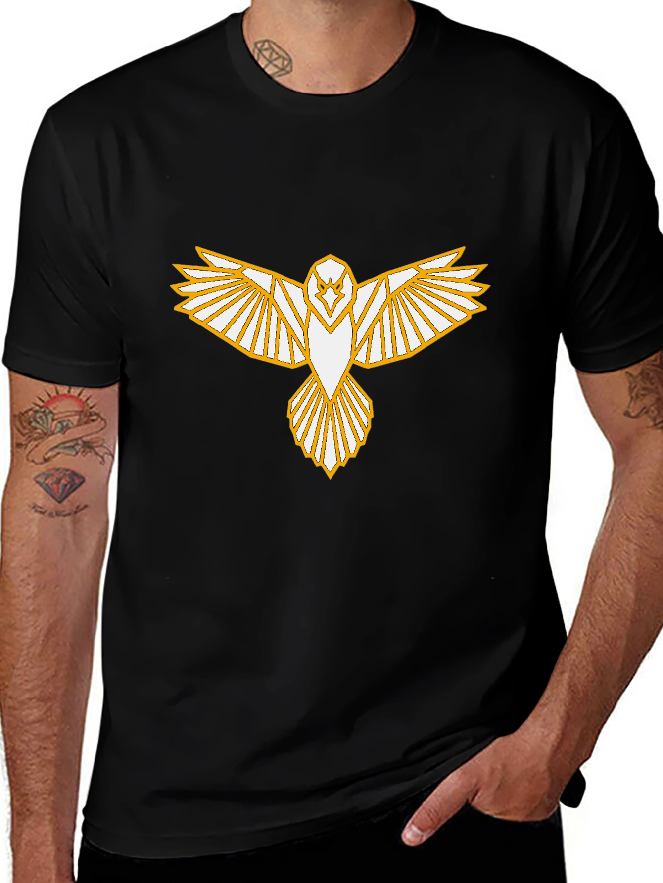 Variant 22 of Bold Eagle Graphic Tee - Black Cotton Blend