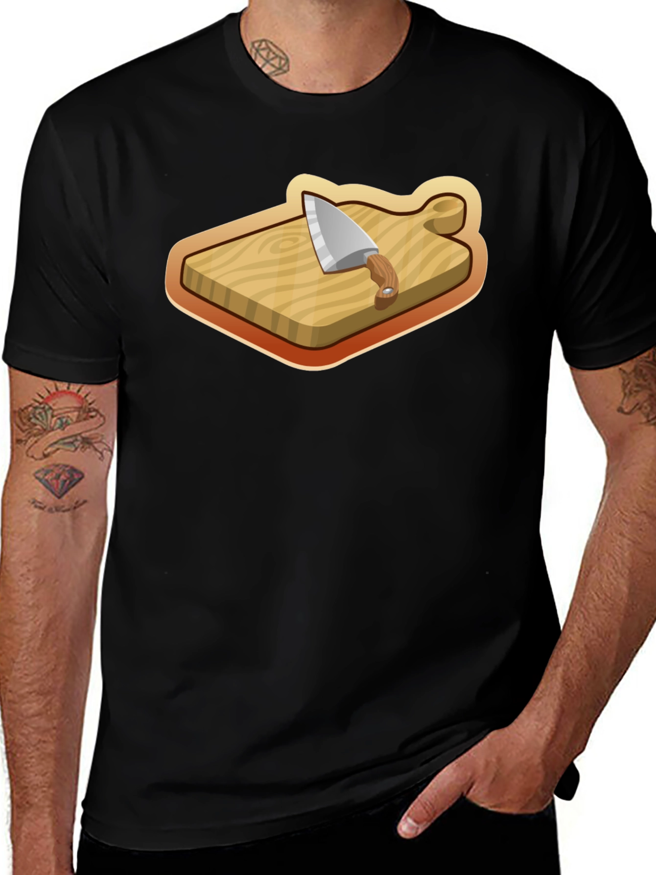 Variant 9 of Chef's Cutting Board T-Shirt - Culinary Style