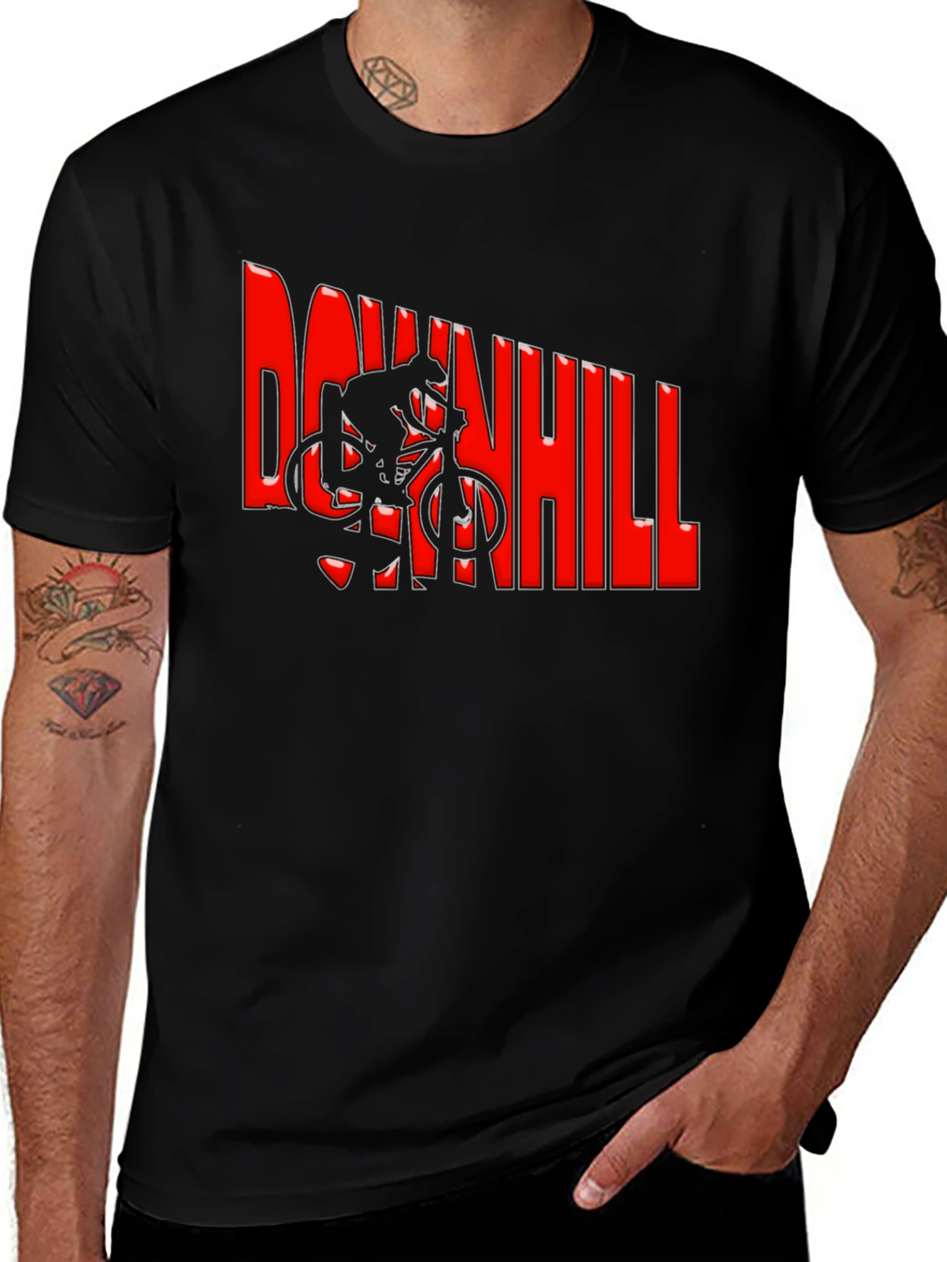 Variant 28 of Downhill Biker Graphic Tee - Black T-Shirt