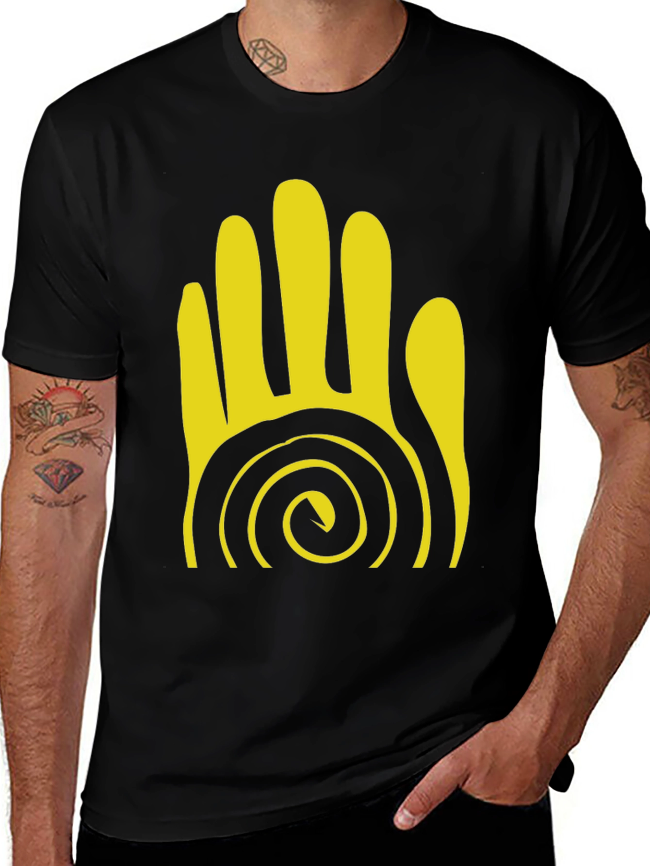 Tribal Hand Graphic Black T-Shirt