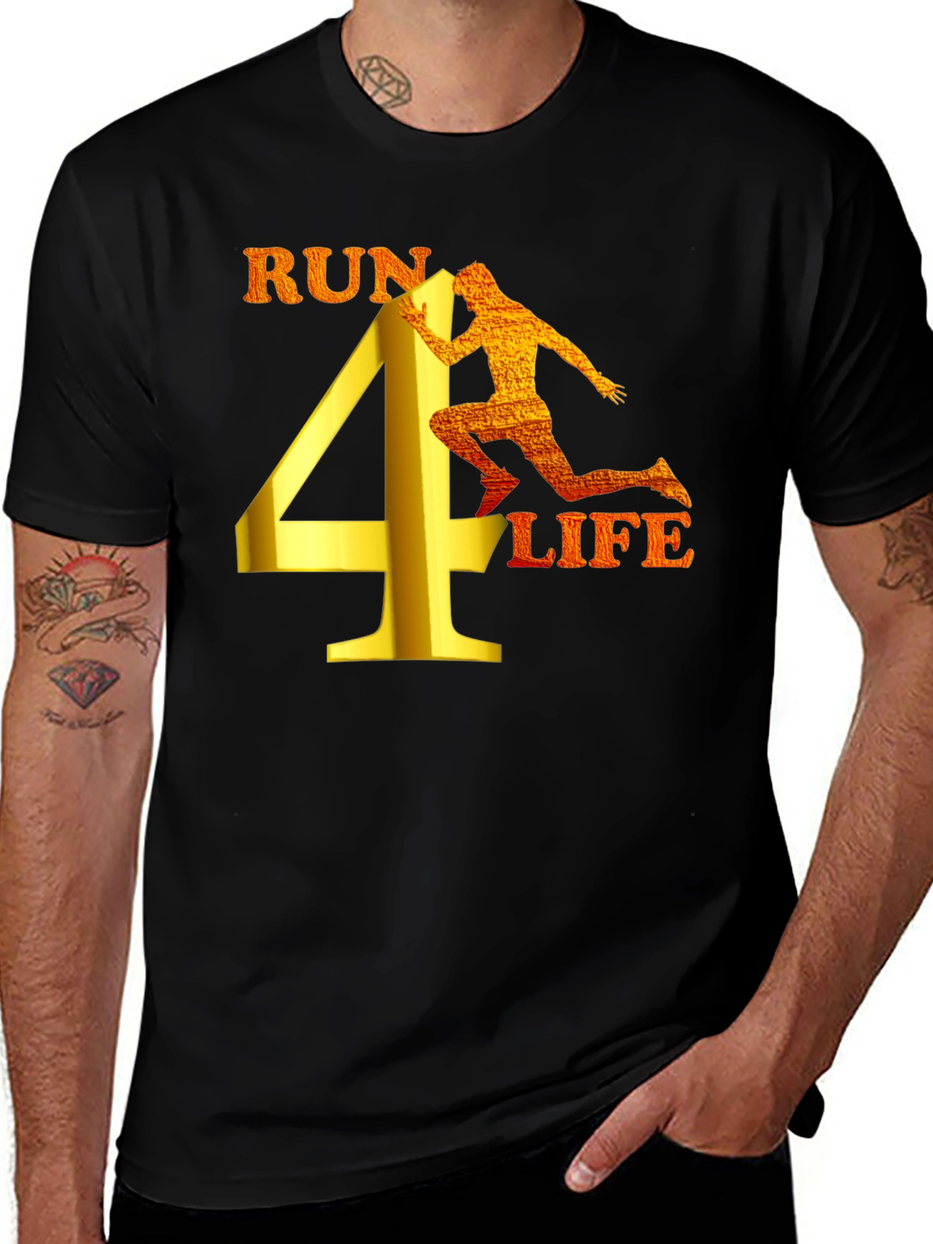 Variant 2 of Run 4 Life Black Graphic T-Shirt