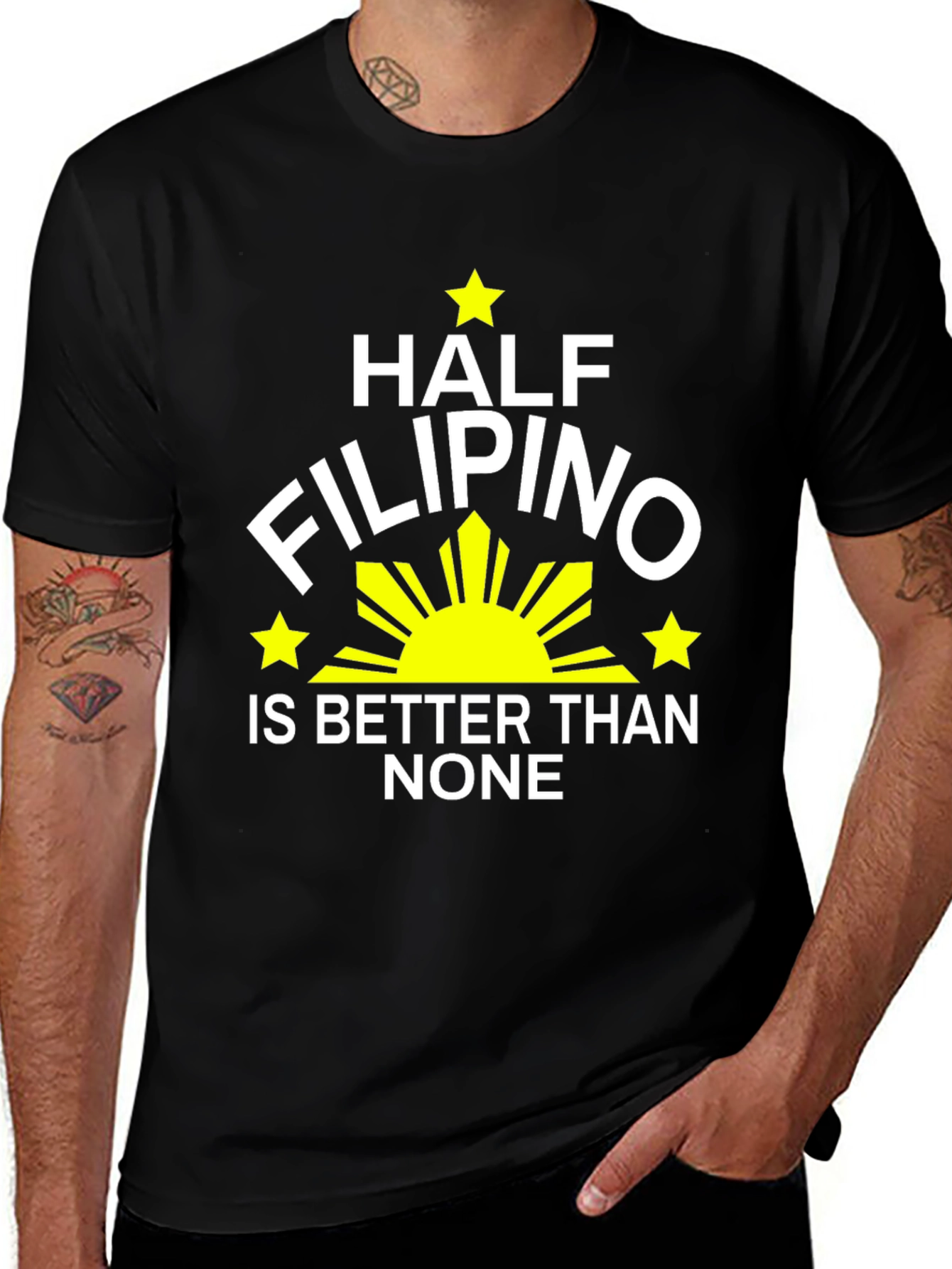 Black Half Filipino Better Than None Black Tee main image
