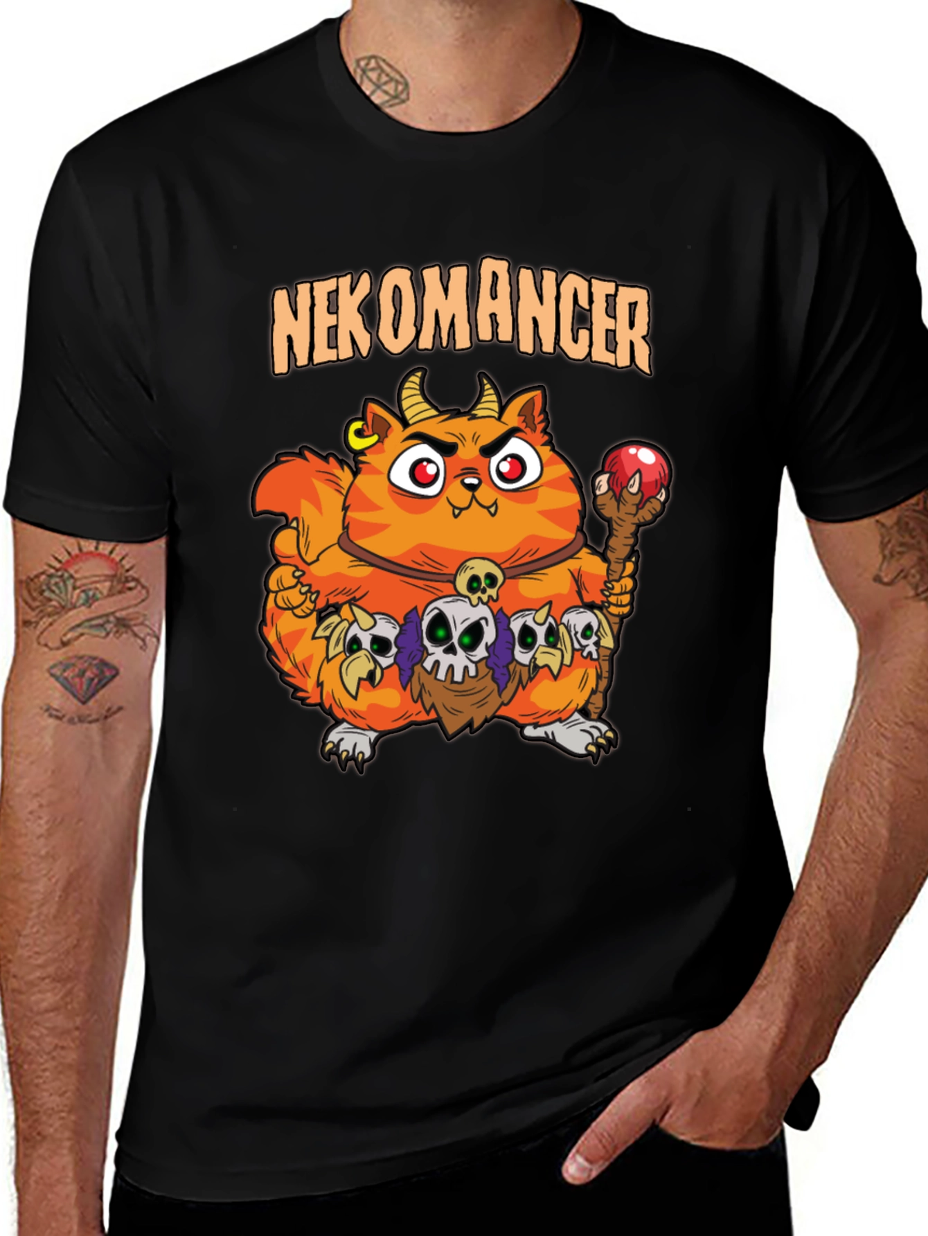 Nekomancer Cat T-Shirt - Funny Graphic Tee