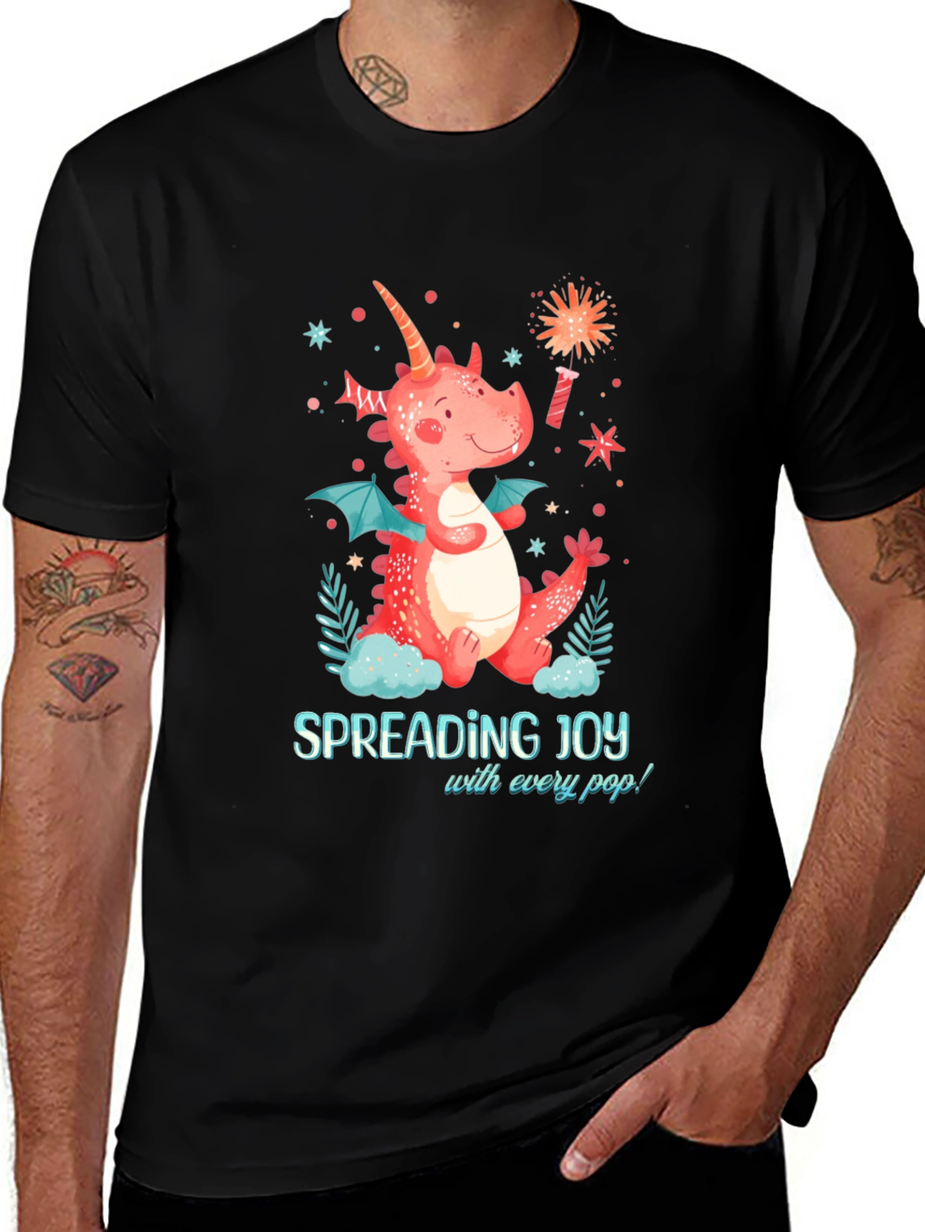 Variant 3 of Spreading Joy Dragon Tee - Sparkle Fun!