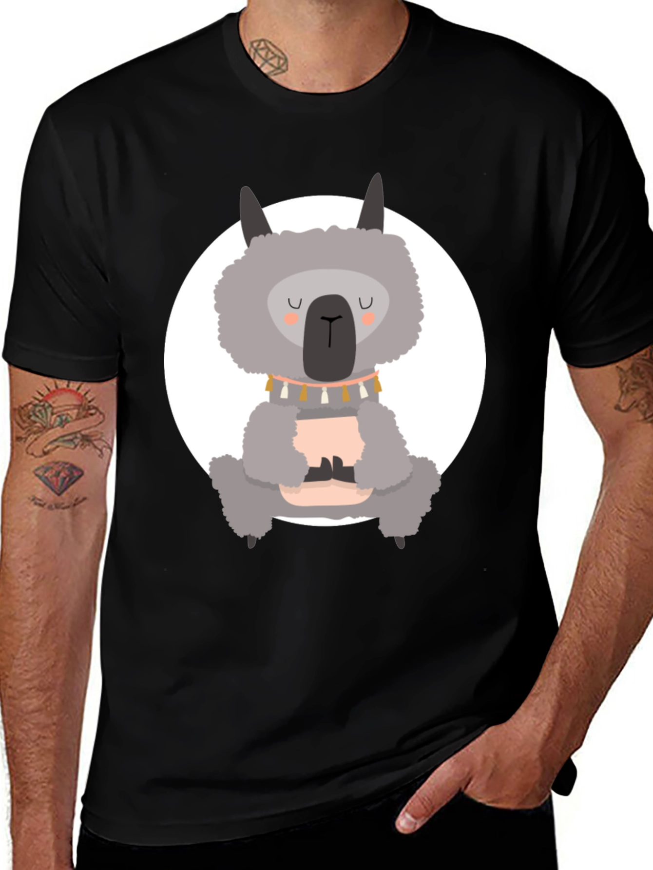 Variant 23 of Meditating Llama Graphic Tee