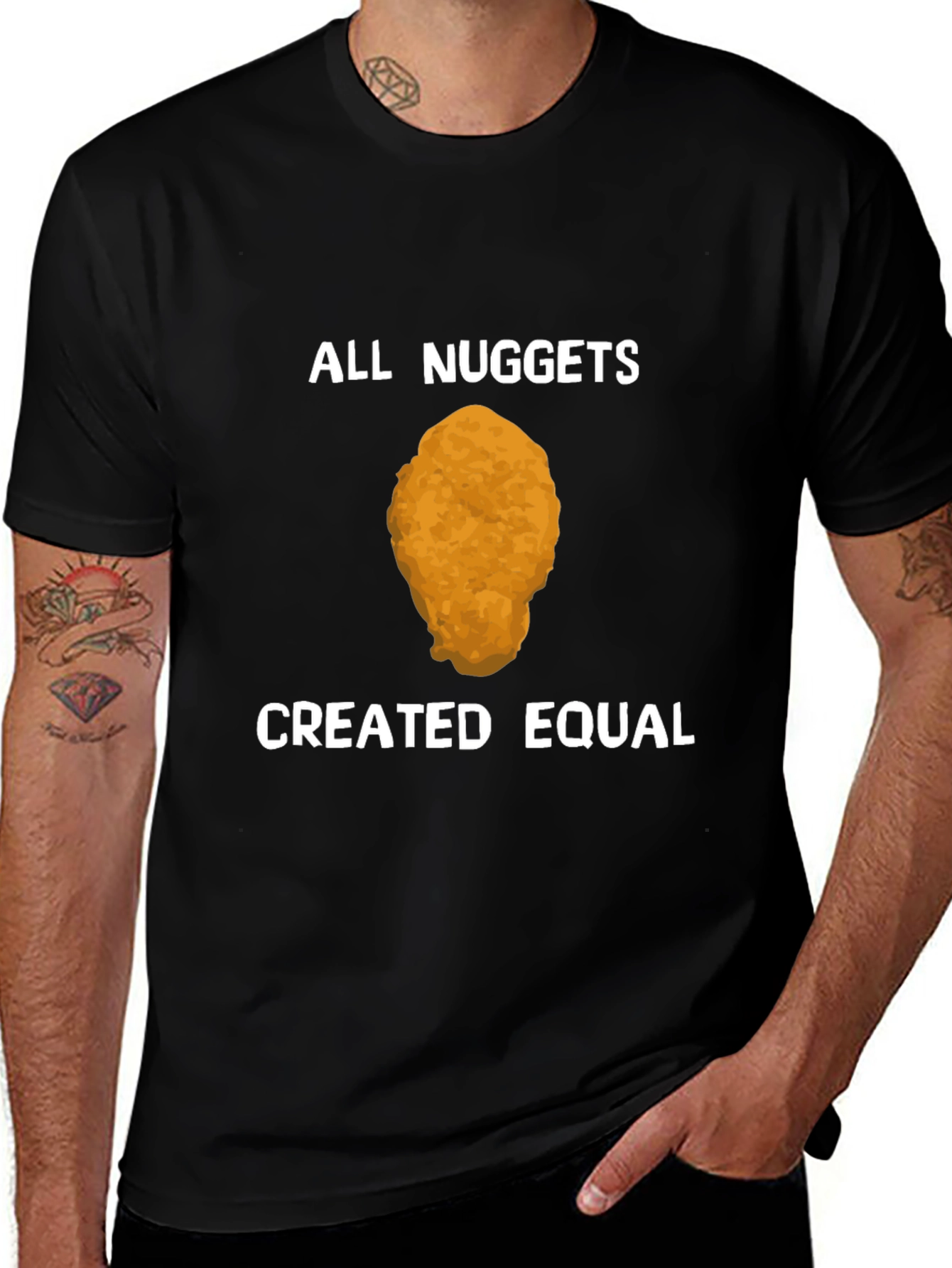 Variant 17 of All Nuggets Created Equal T-Shirt - Funny Foodie Tee