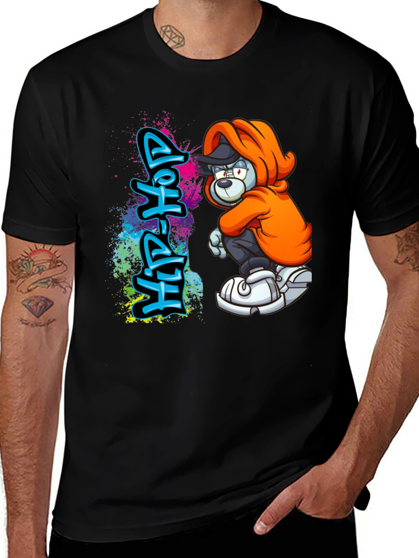 Hip-Hop Bear Graphic T-Shirt