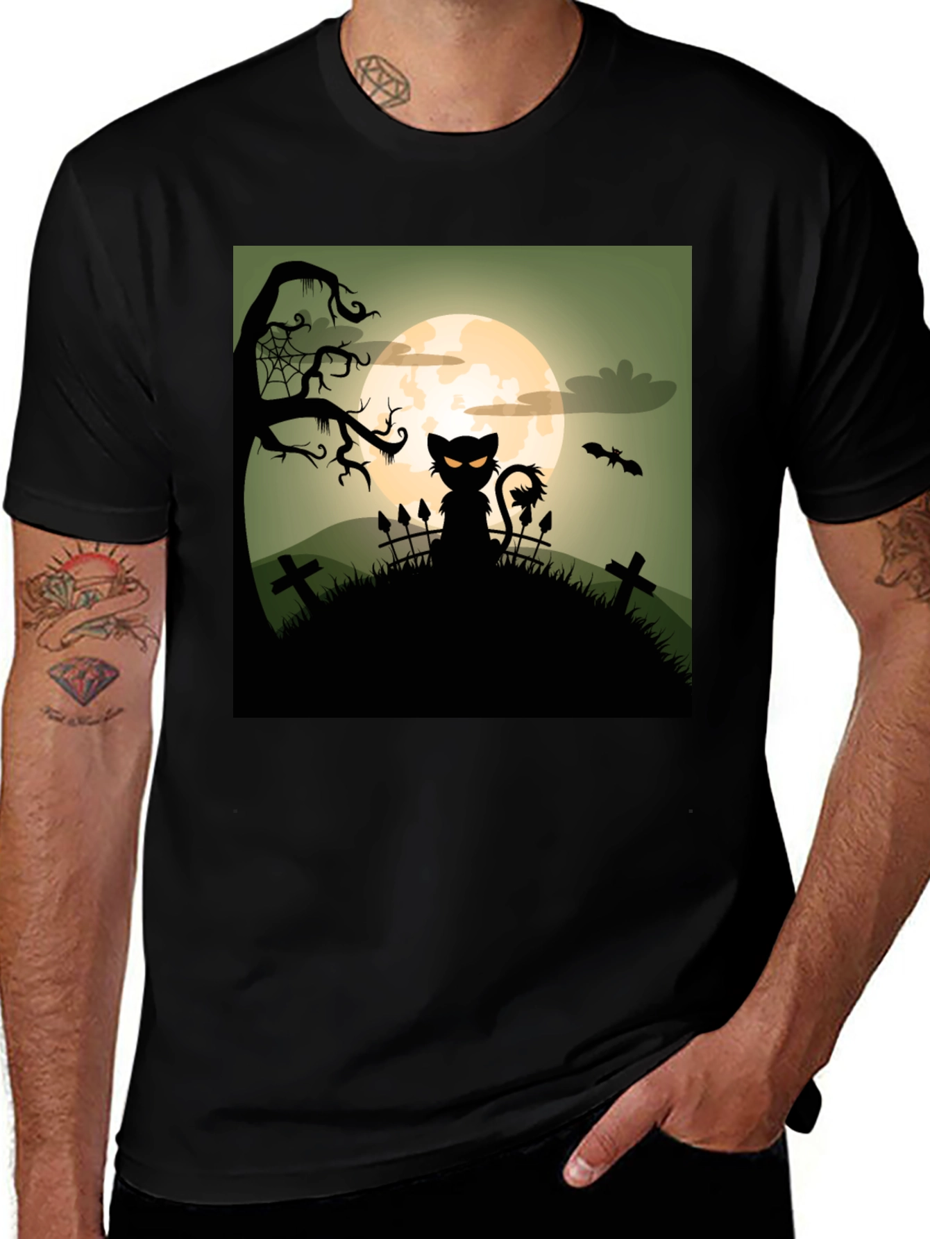 Halloween Cat T-Shirt - Spooky Design