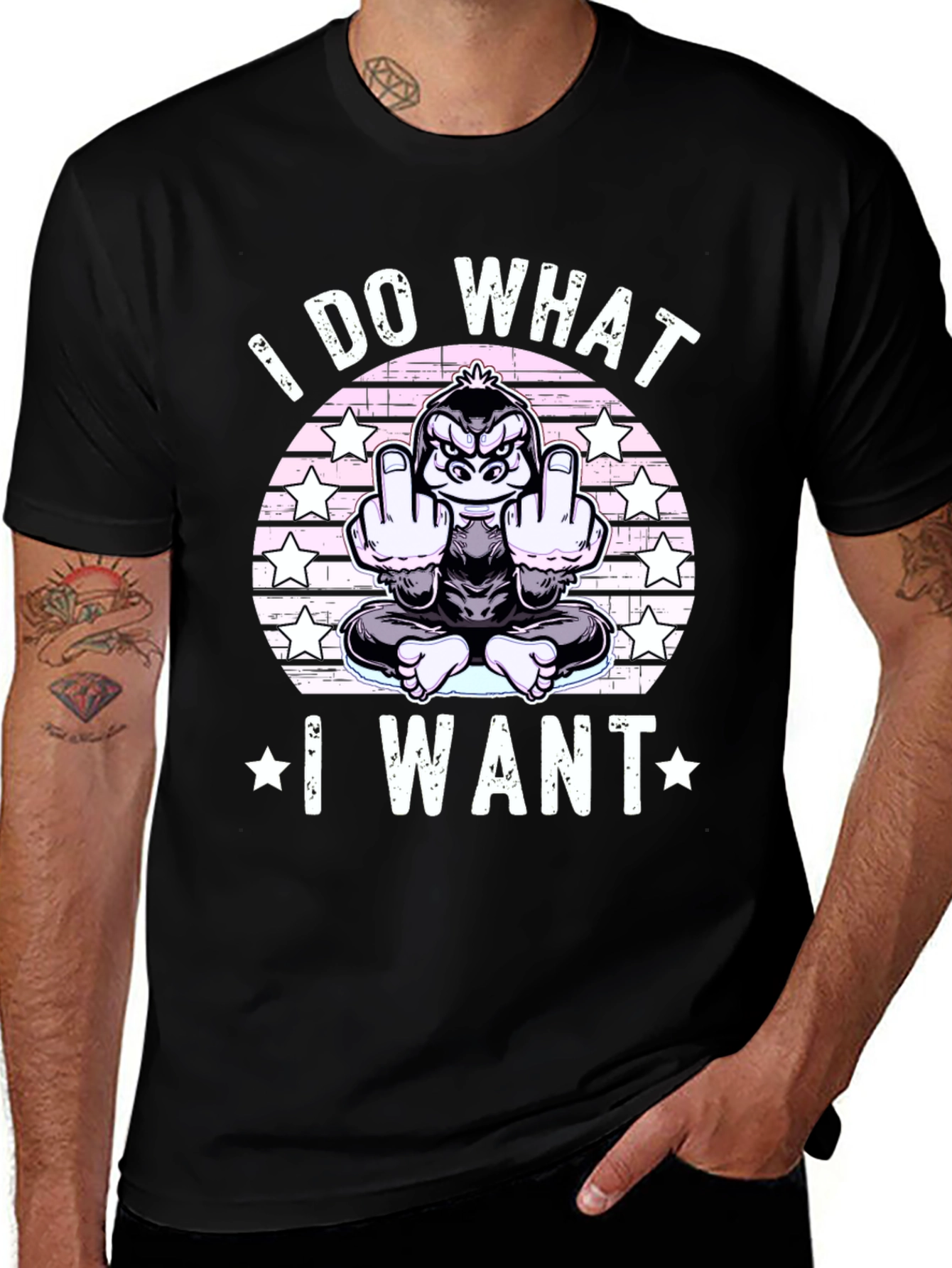 Variant 15 of I Do What I Want Gorilla Graphic T-Shirt