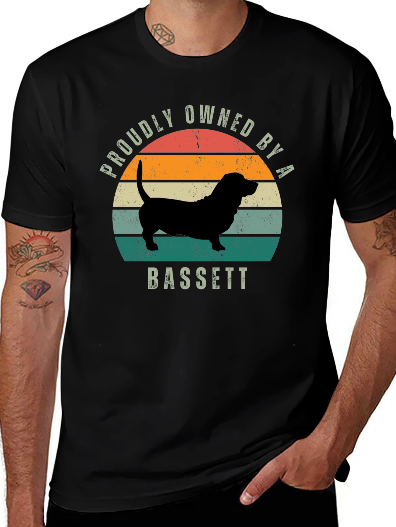 Variant 23 of Proudly Owned by a Basset T-Shirt