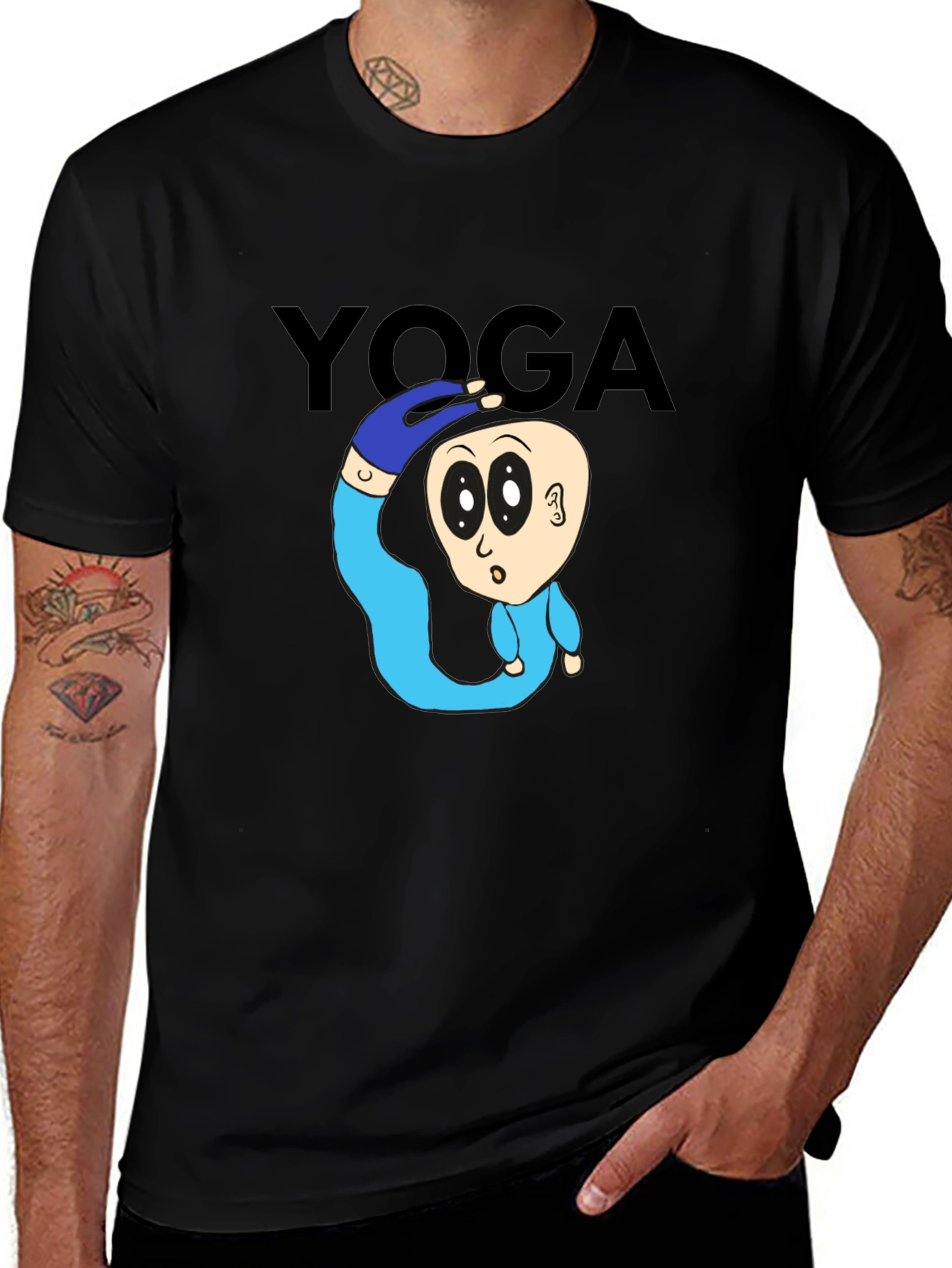 Variant 10 of Yoga Cartoon T-Shirt: Flexible Fun!