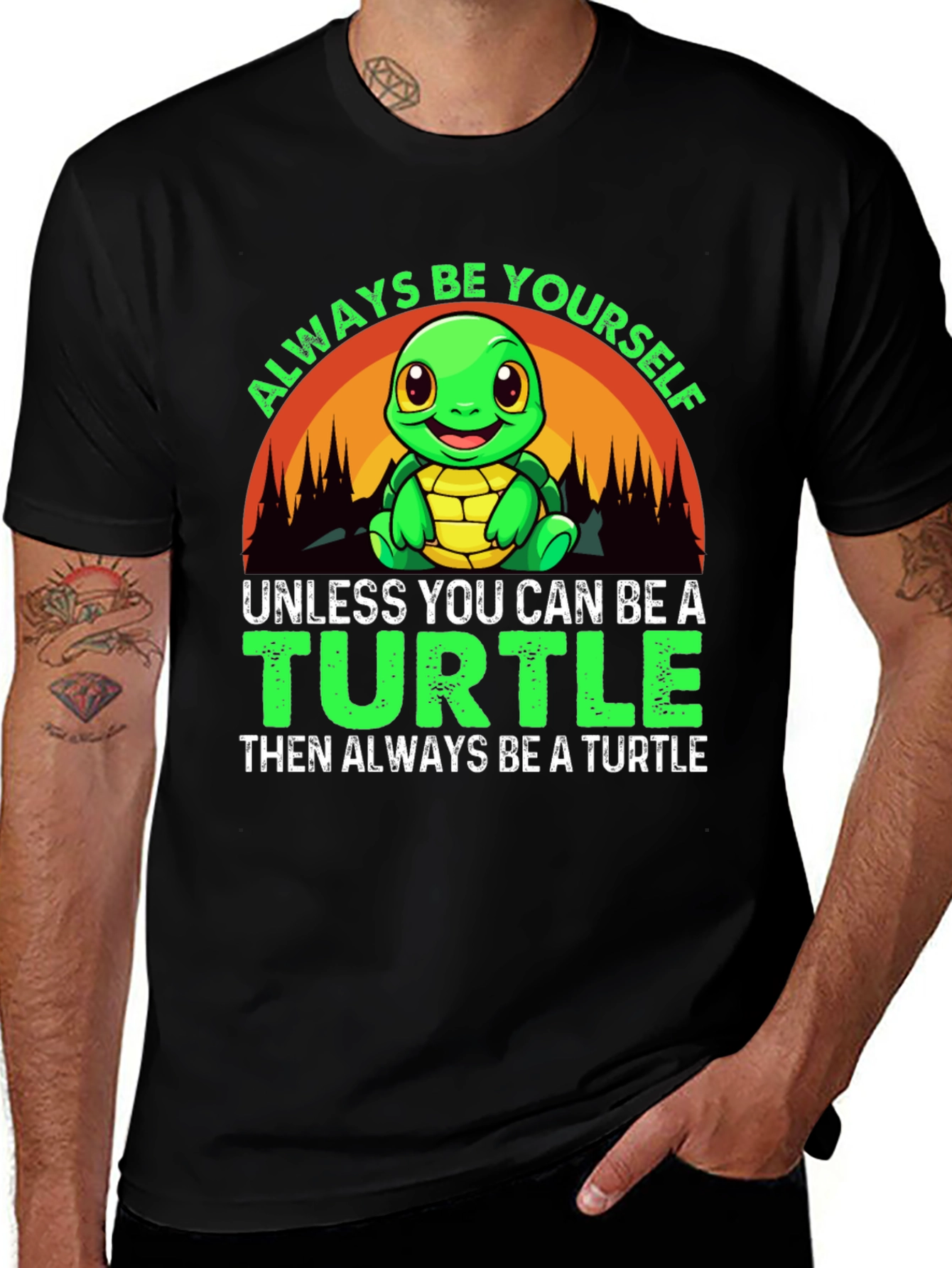 Variant 11 of Always Be Yourself Turtle Graphic T-Shirt
