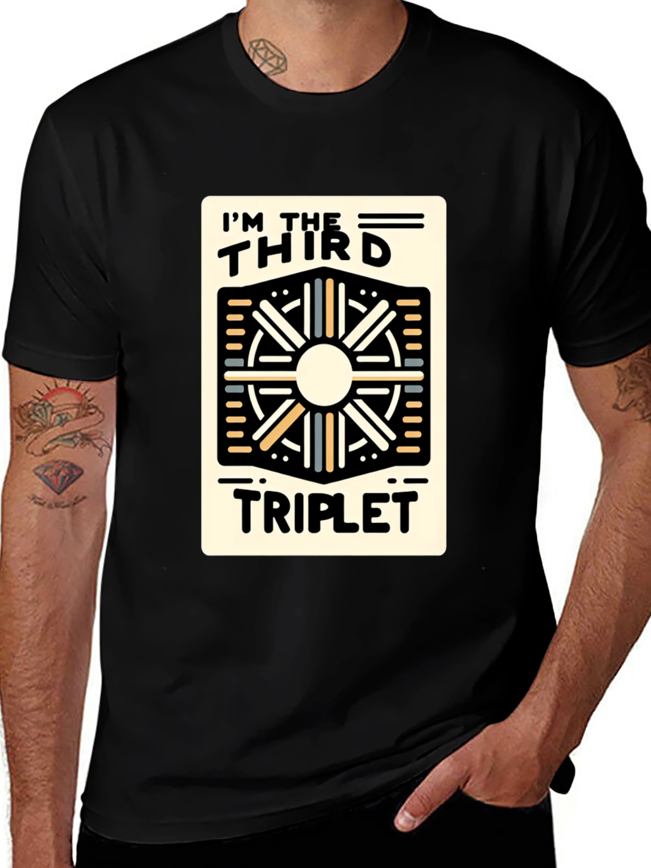 Variant 30 of I'm The Third Triplet Graphic Tee - Black