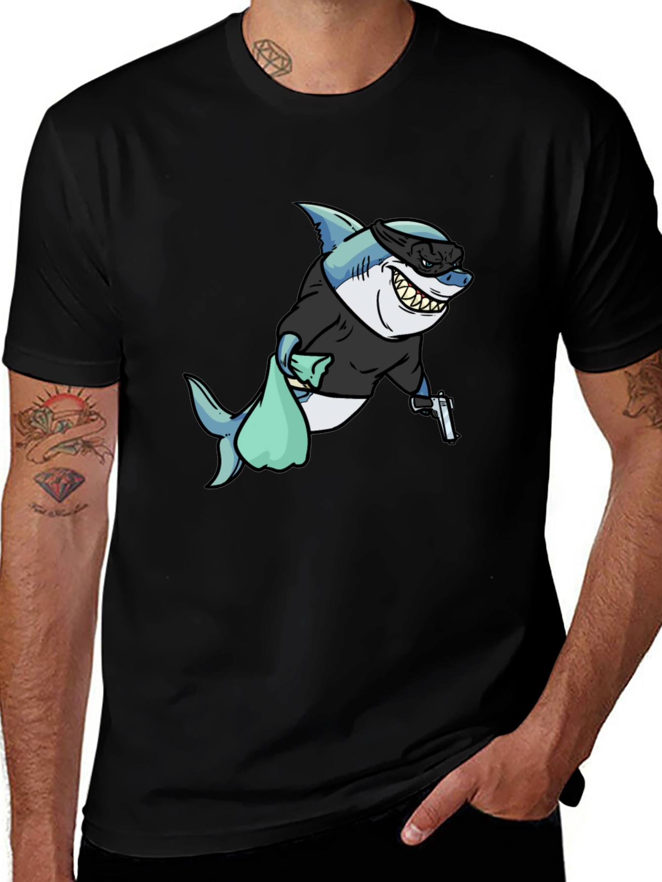 Variant 20 of Shark Robber Graphic T-Shirt