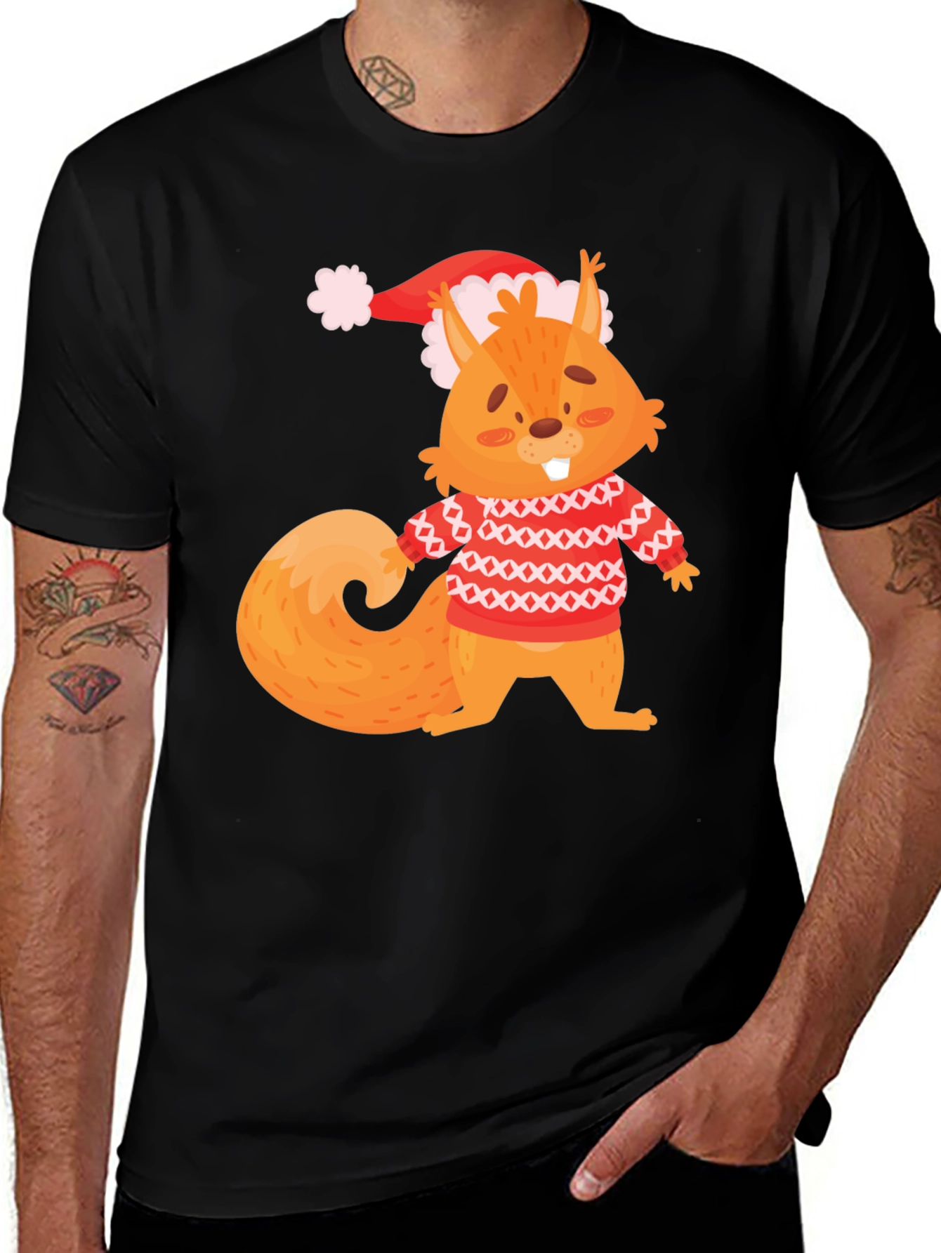 Variant 27 of Festive Squirrel Graphic Tee - Holiday Edition