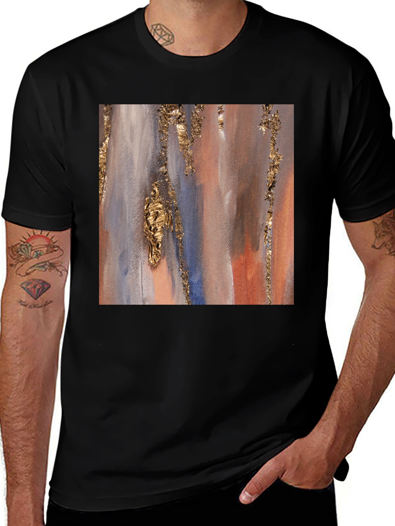 Variant 29 of Abstract Art Print Black T-Shirt