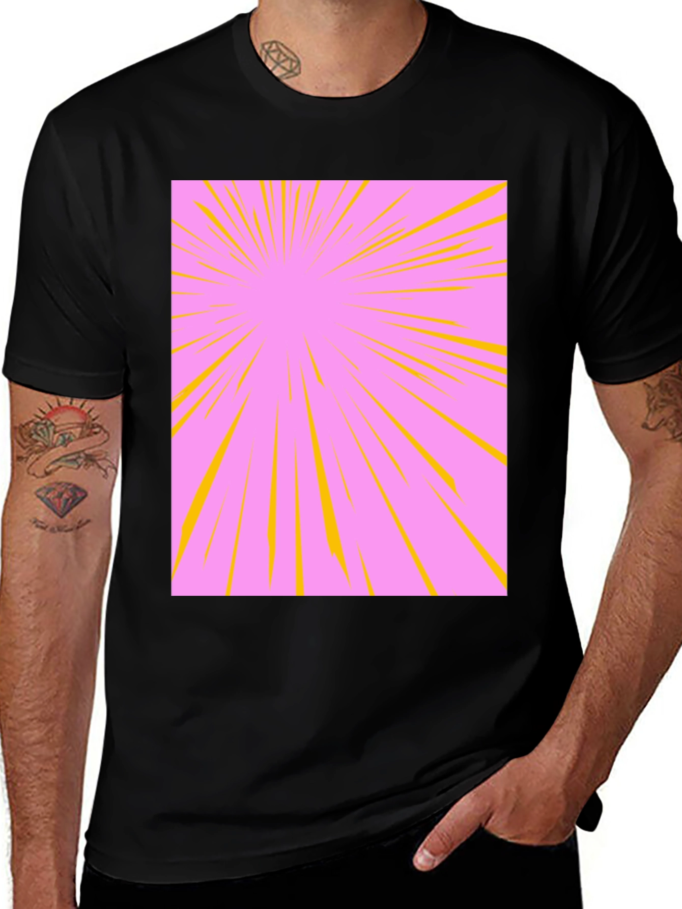 Variant 15 of Pink Burst Graphic Tee - Soft Cotton