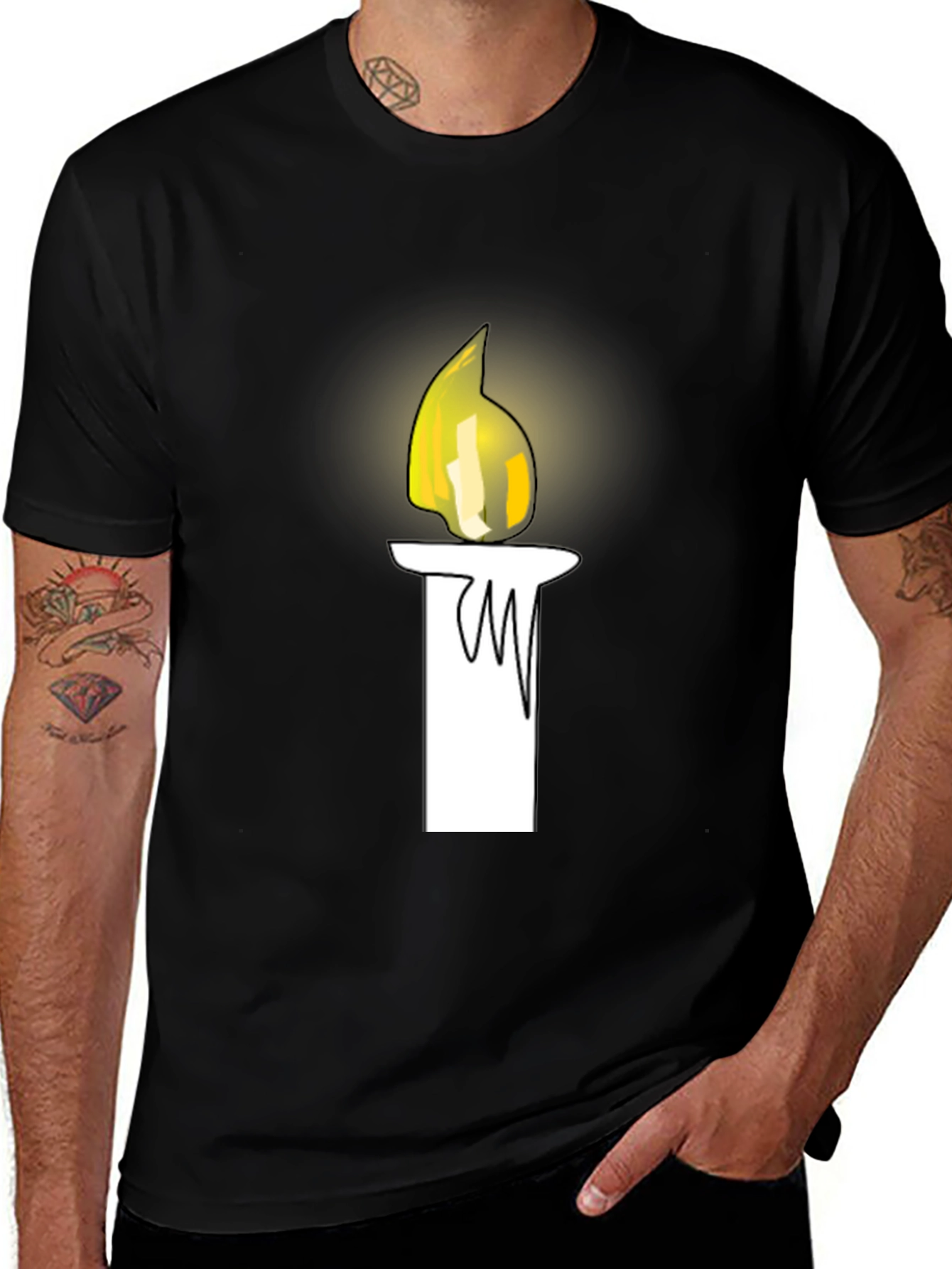 Variant 29 of Illuminating Candle Graphic T-Shirt - Black