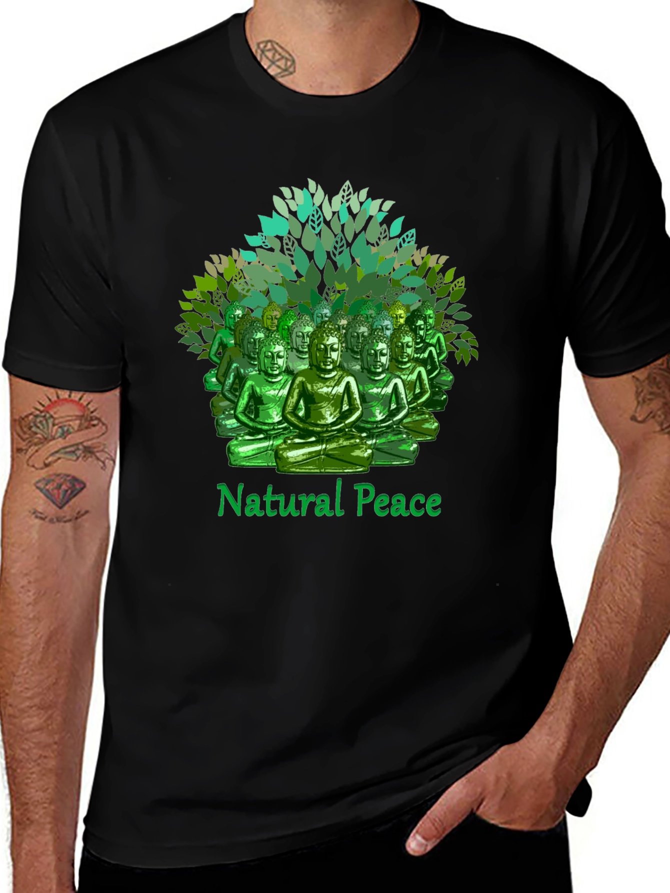 Variant 28 of Natural Peace Buddha Tree Graphic T-Shirt