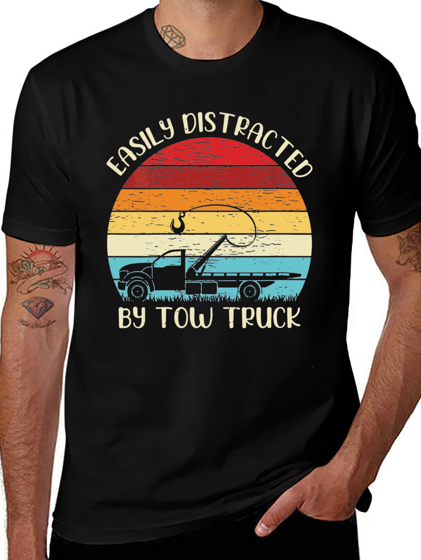 Variant 17 of Easily Distracted By Tow Truck T-Shirt