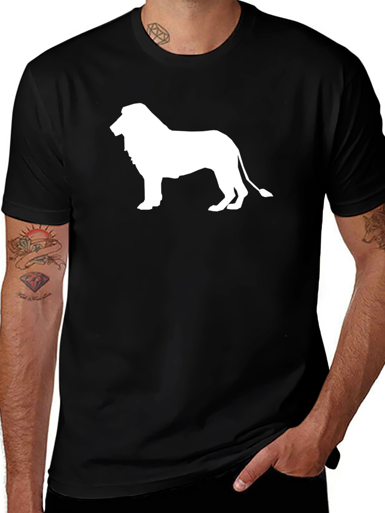 Variant 25 of Lion Silhouette Black T-Shirt