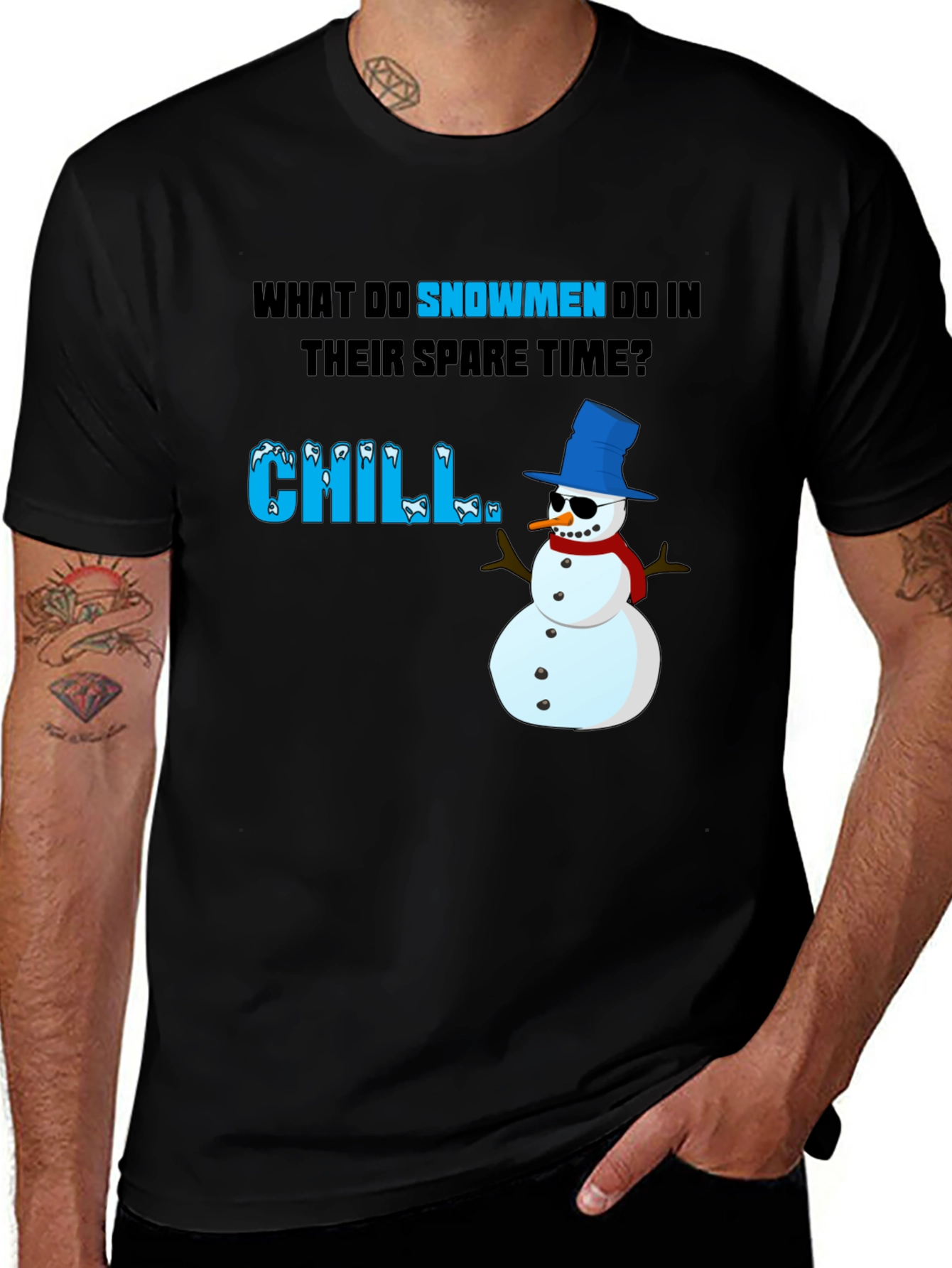 Variant 19 of Snowmen Chill Graphic Tee - Winter Humor T-Shirt