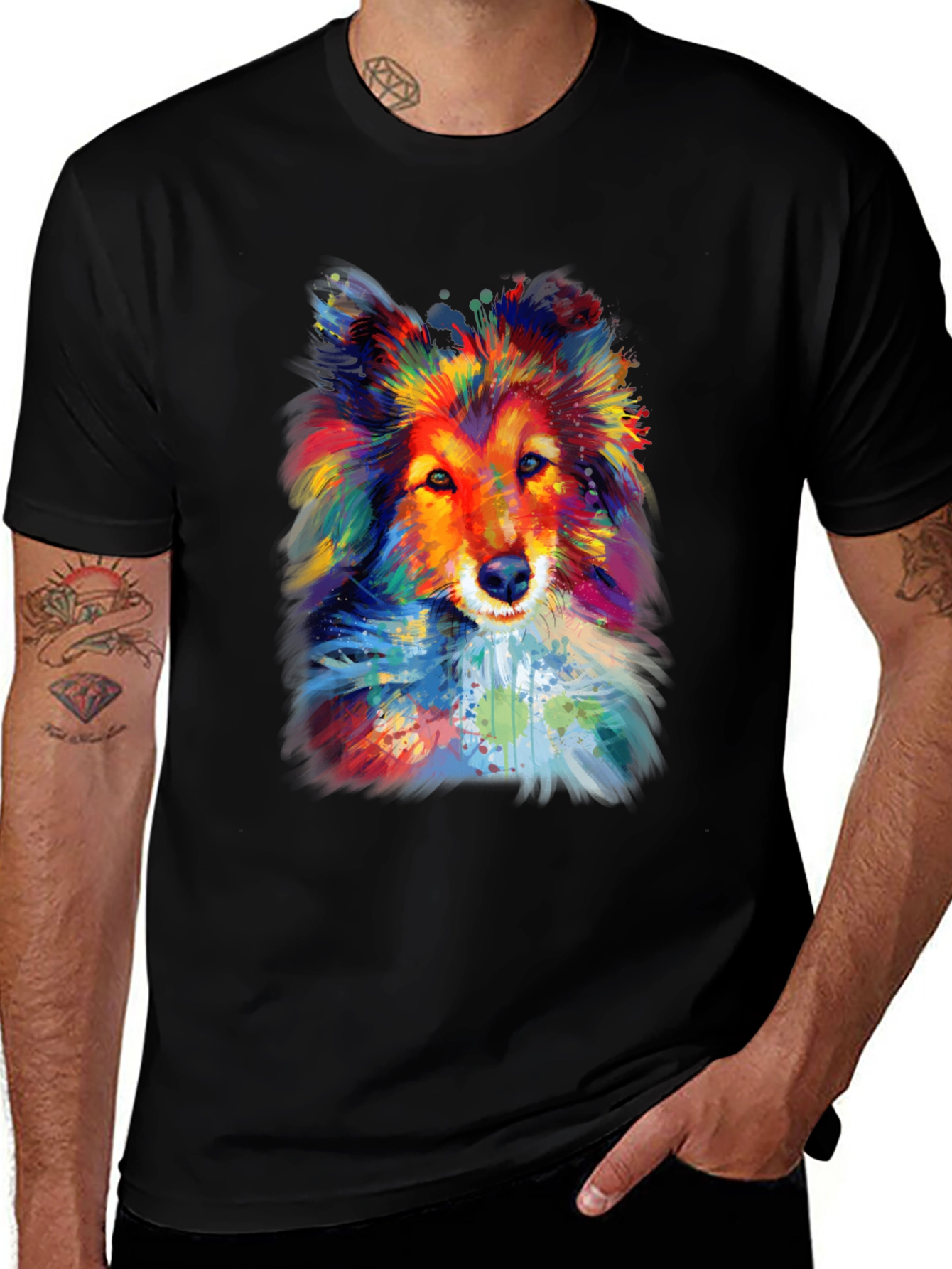 Variant 13 of Colorful Dog Graphic T-Shirt - Pet Lover Tee