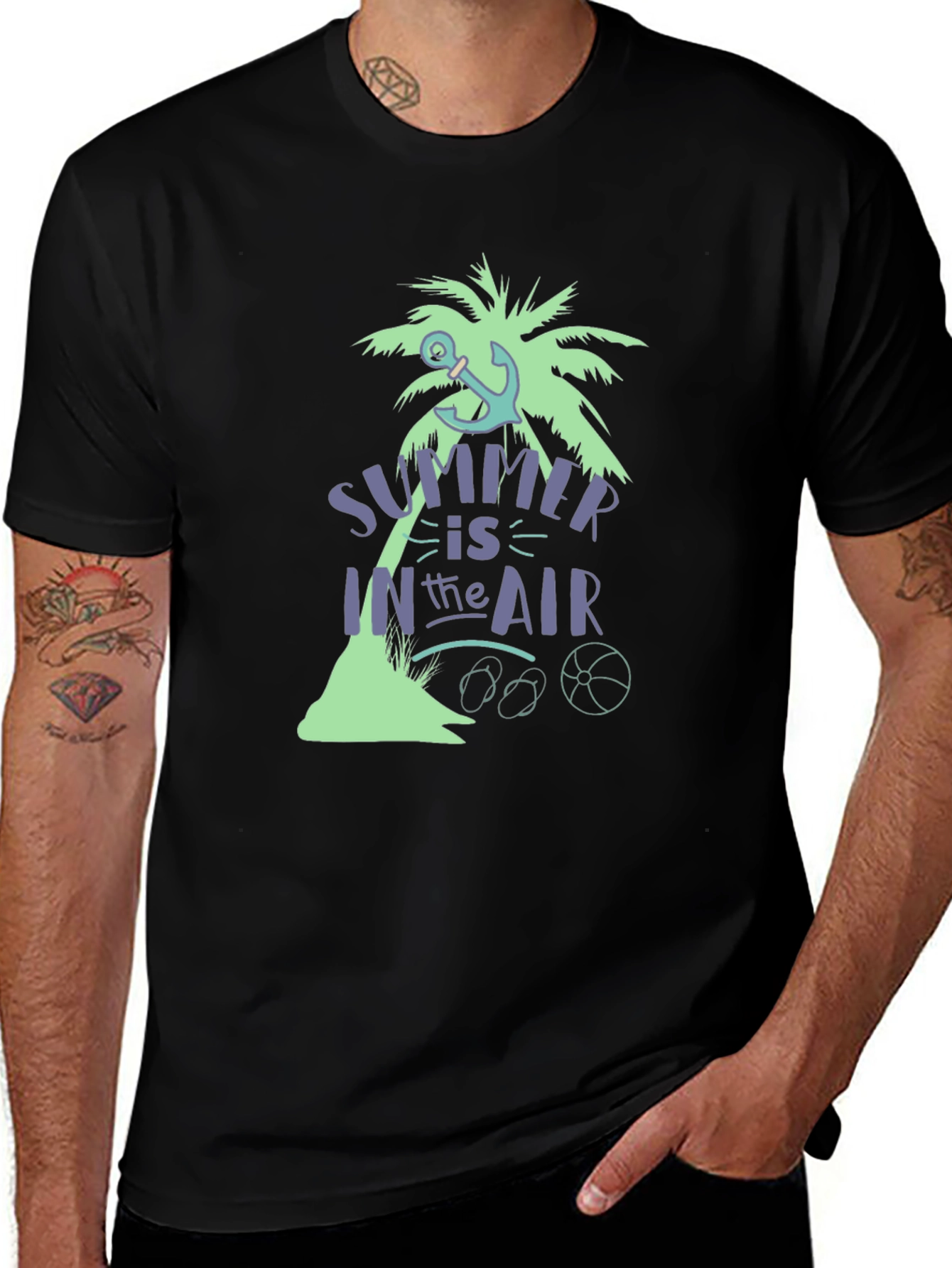 Variant 21 of Summer is in the Air Black T-Shirt