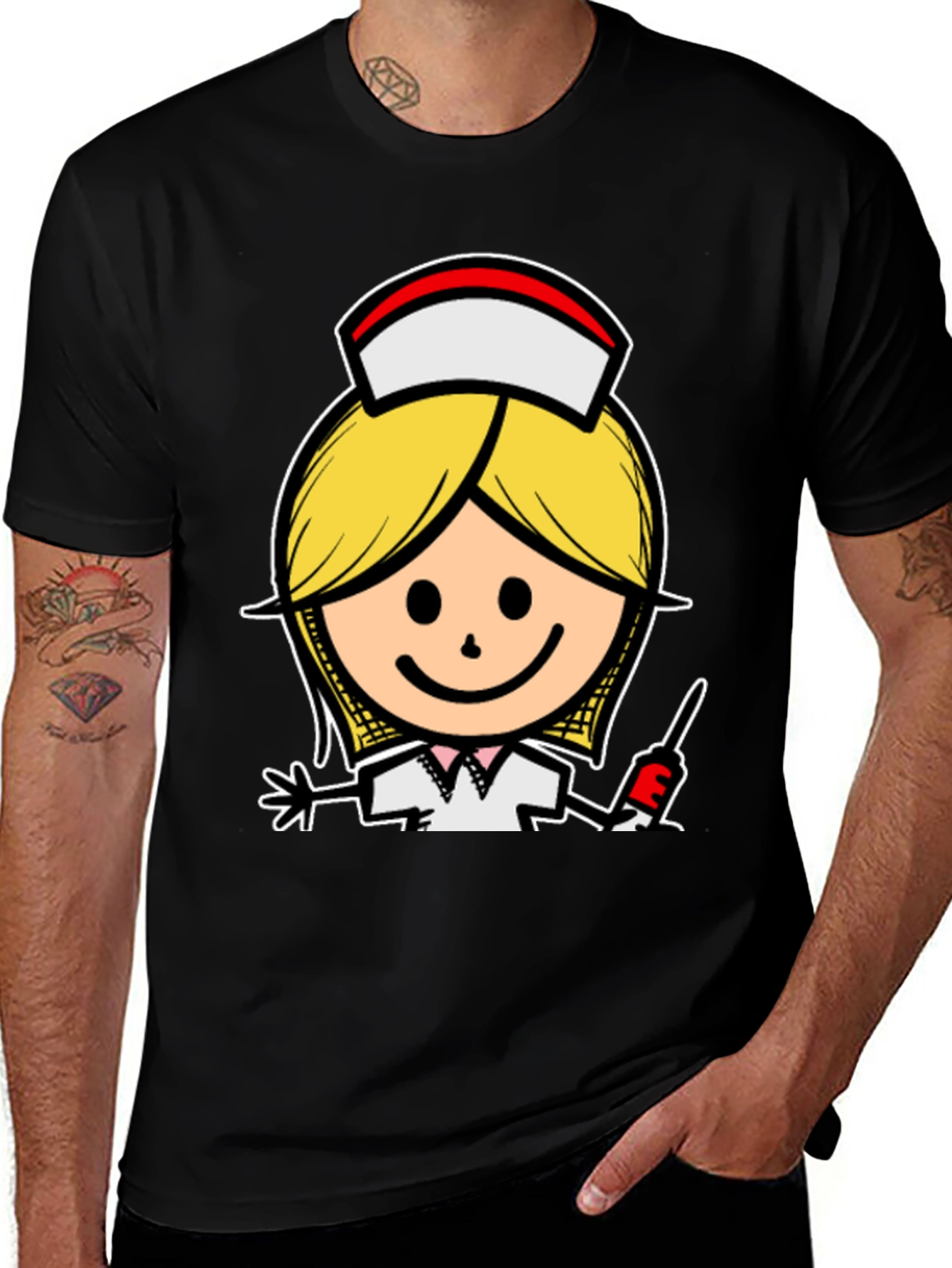 Variant 10 of Cartoon Nurse T-Shirt - Unique Graphic Tee