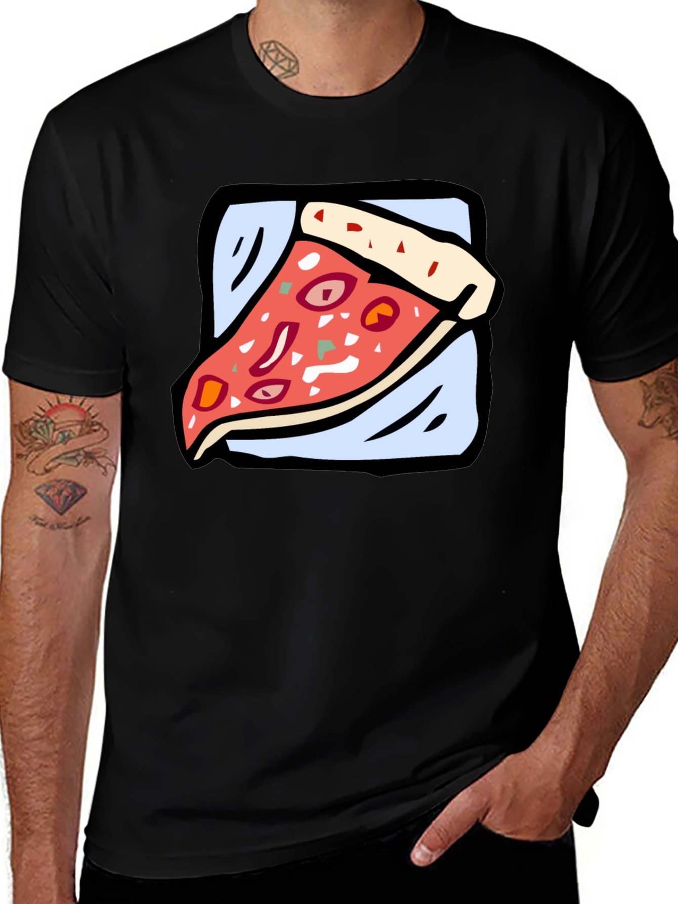 Variant 25 of Pizza Slice Graphic Tee - Casual Comfort