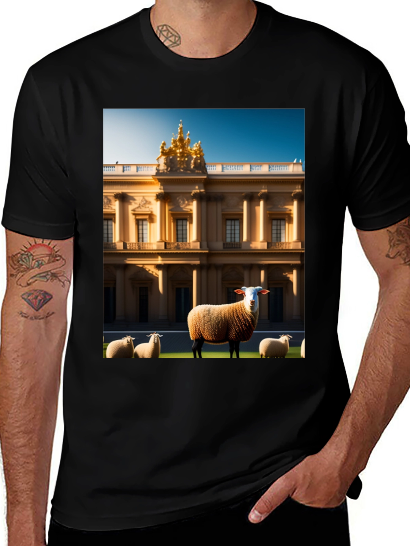 Variant 30 of Sheep and Mansion Graphic Tee