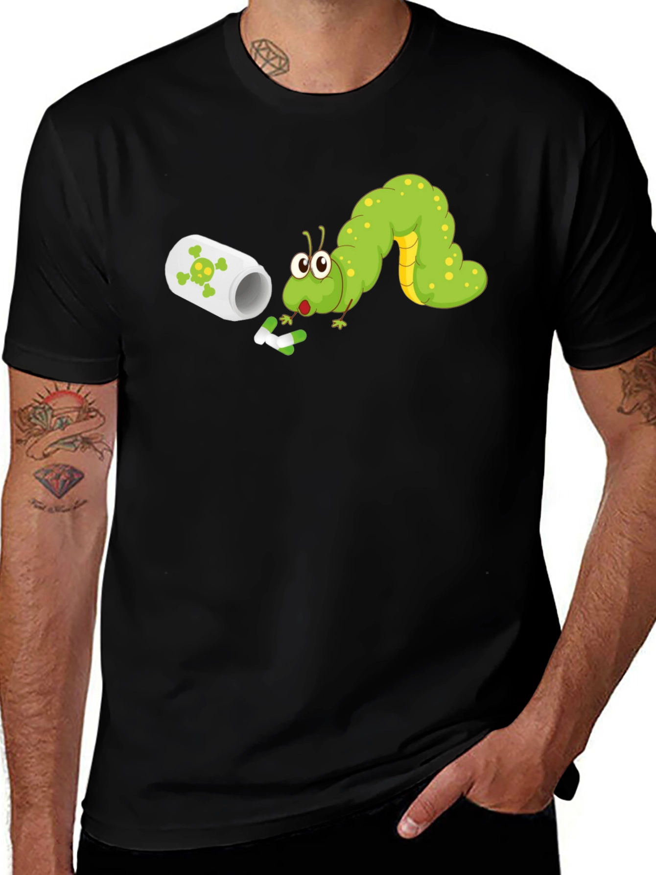 Variant 6 of Caterpillar Pill Humor T-Shirt