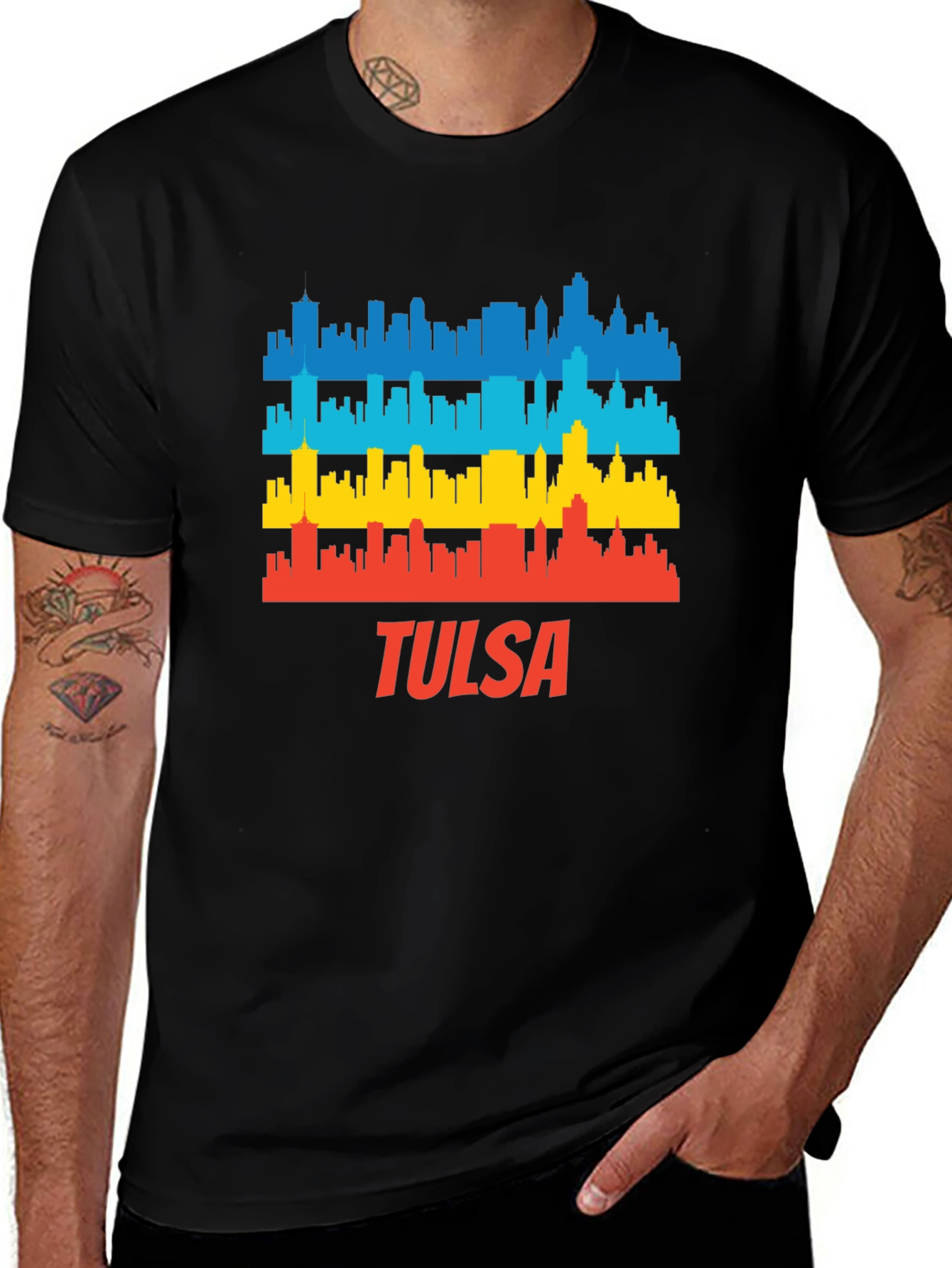 Variant 18 of Tulsa Skyline T-Shirt - City Pride Graphic Tee