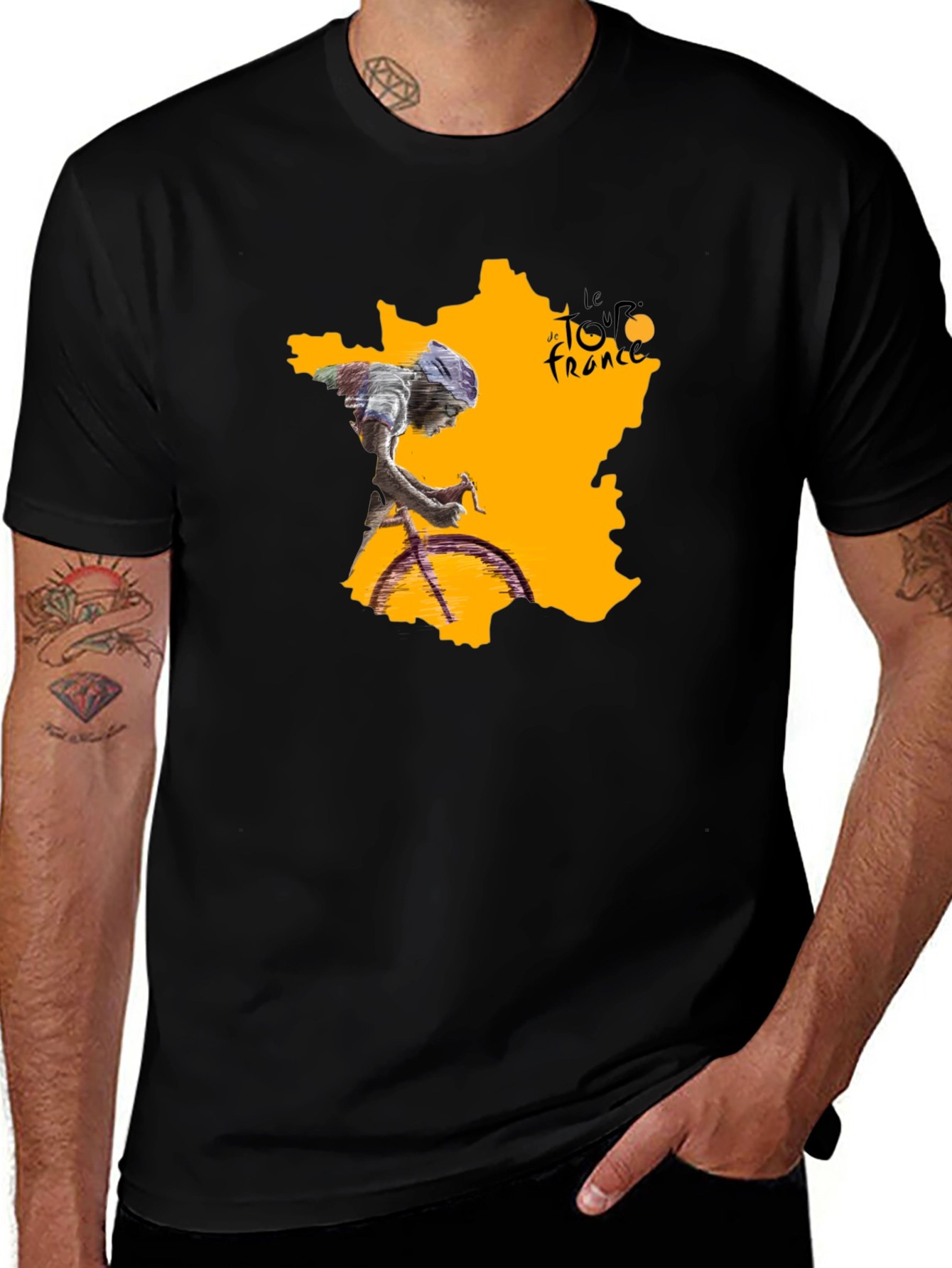 Variant 13 of Tour de France Graphic Tee - Black