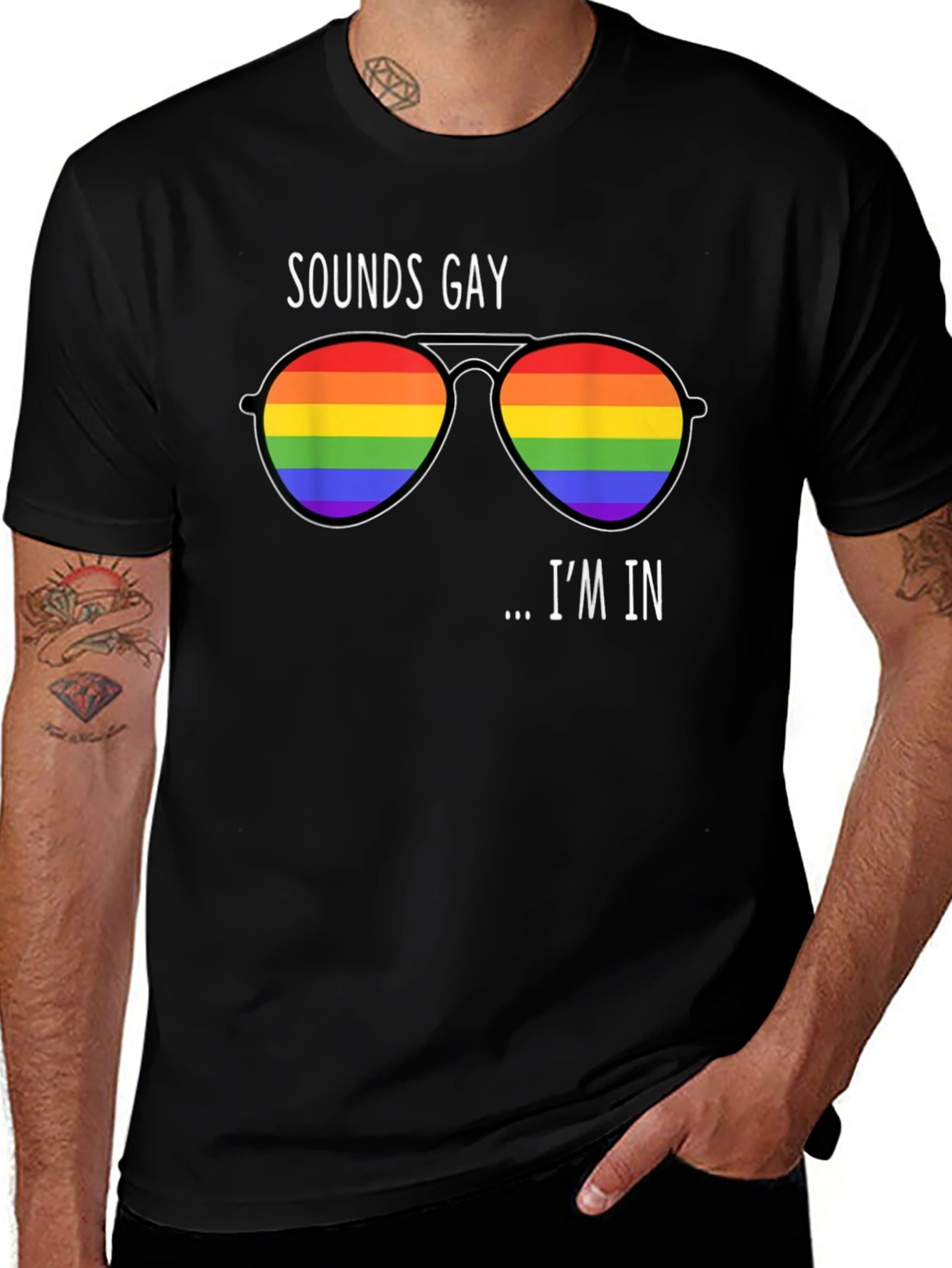 Variant 22 of Sounds Gay I'm In Rainbow Sunglasses T-Shirt