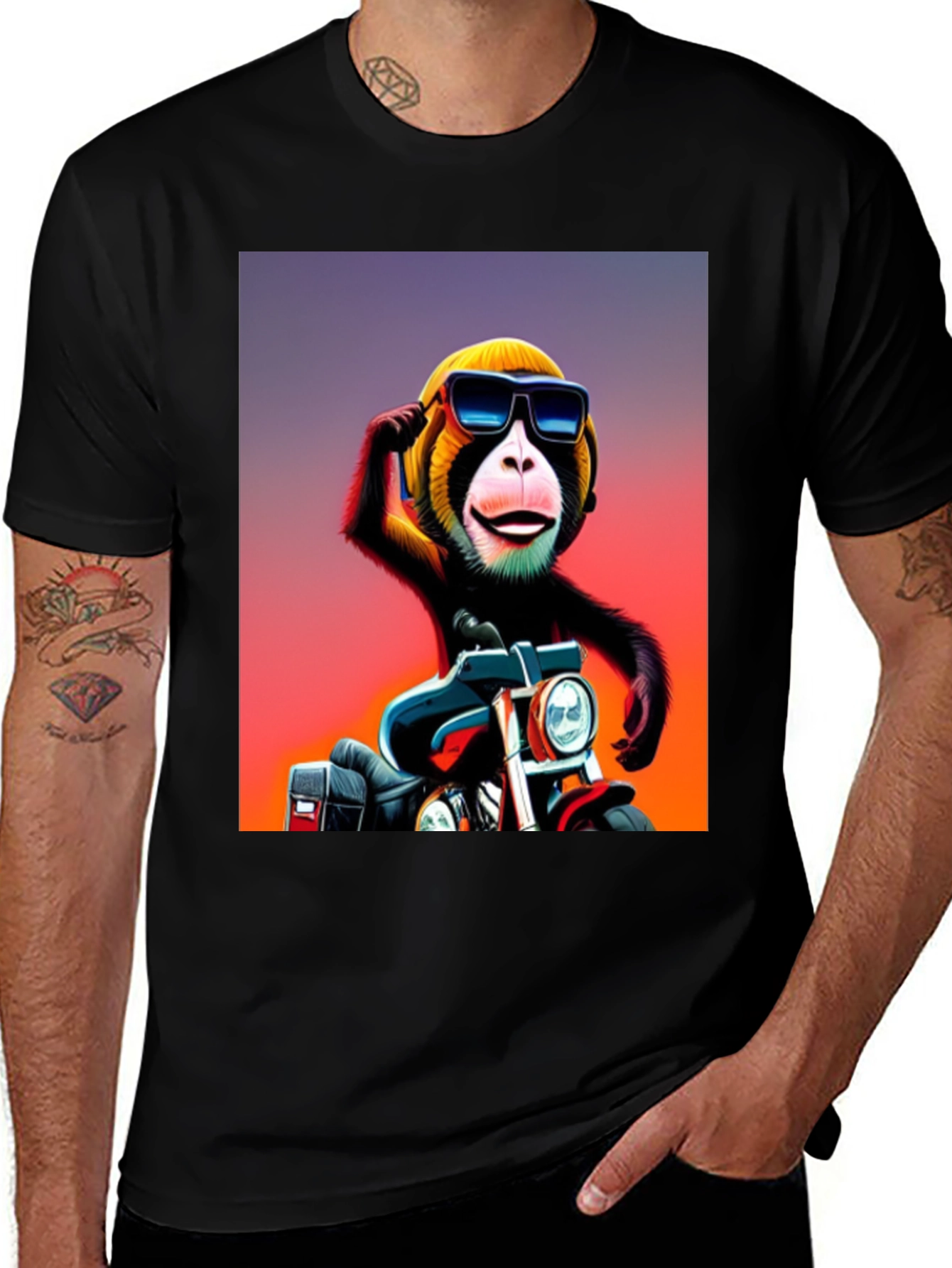 Variant 6 of Monkey Biker Graphic Tee - Cool and Unique Design