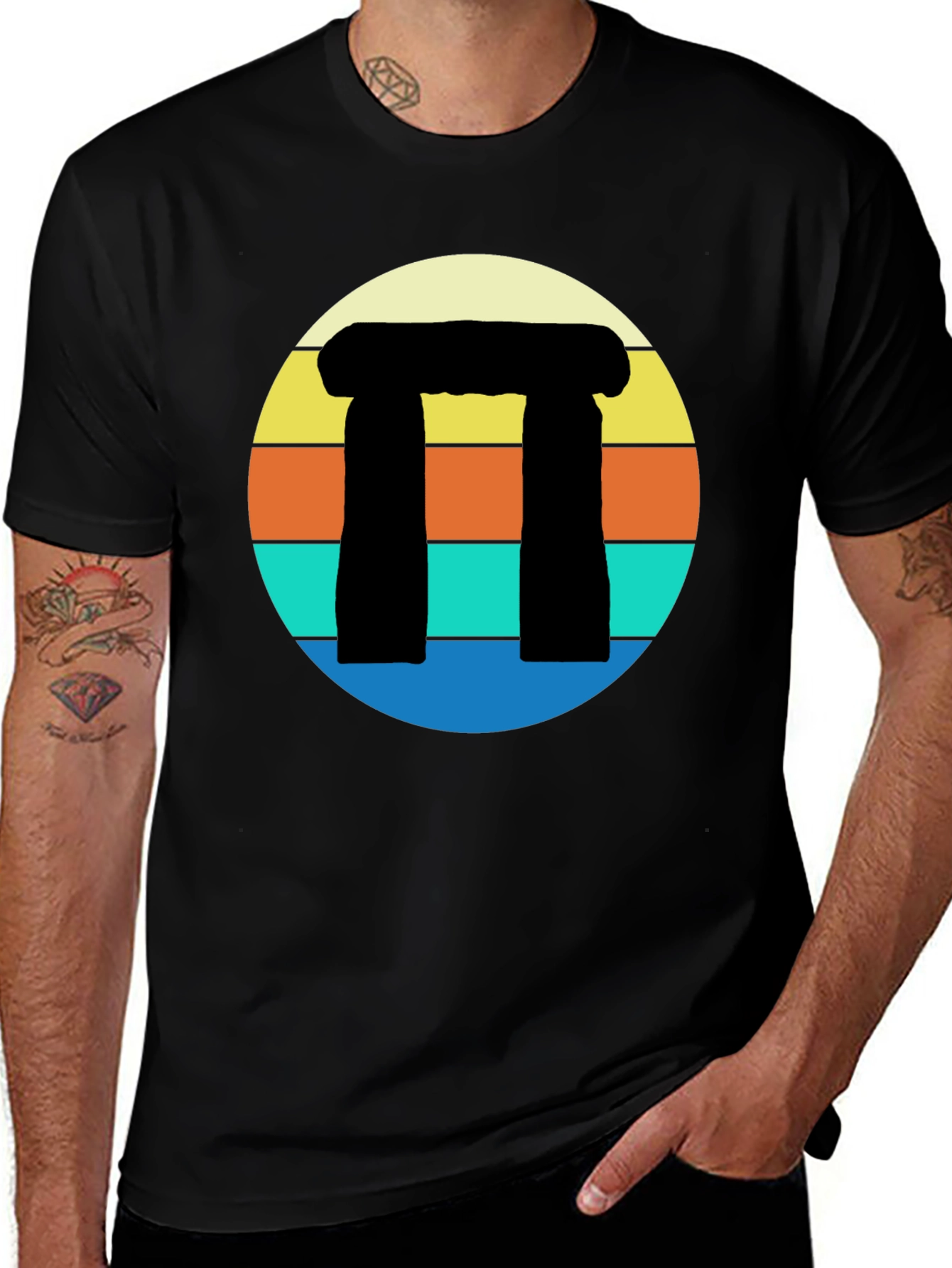 Retro Stonehenge Graphic Tee - Black Cotton T-Shirt