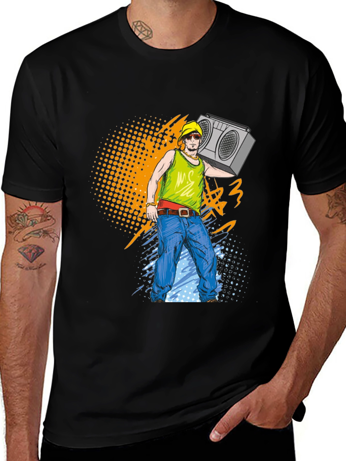 Variant 7 of Retro Boombox Graphic T-Shirt - Vintage Music Tee