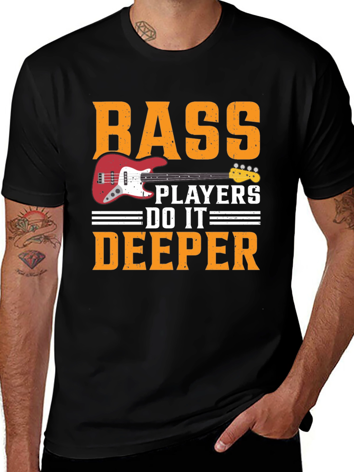 Variant 5 of Bass Players Do It Deeper T-Shirt