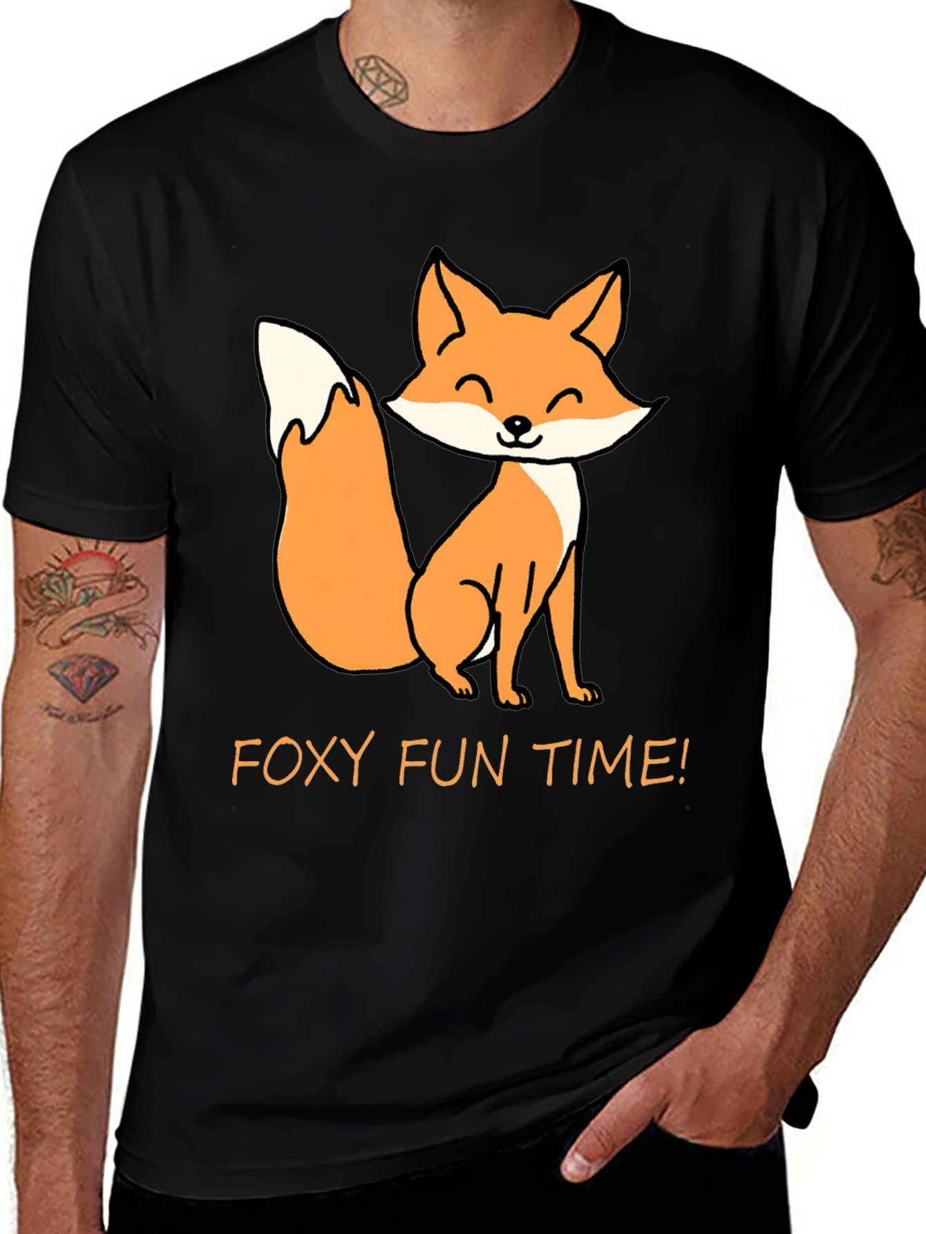 Variant 6 of Foxy Fun Time T-Shirt - Cute Cartoon Fox Tee