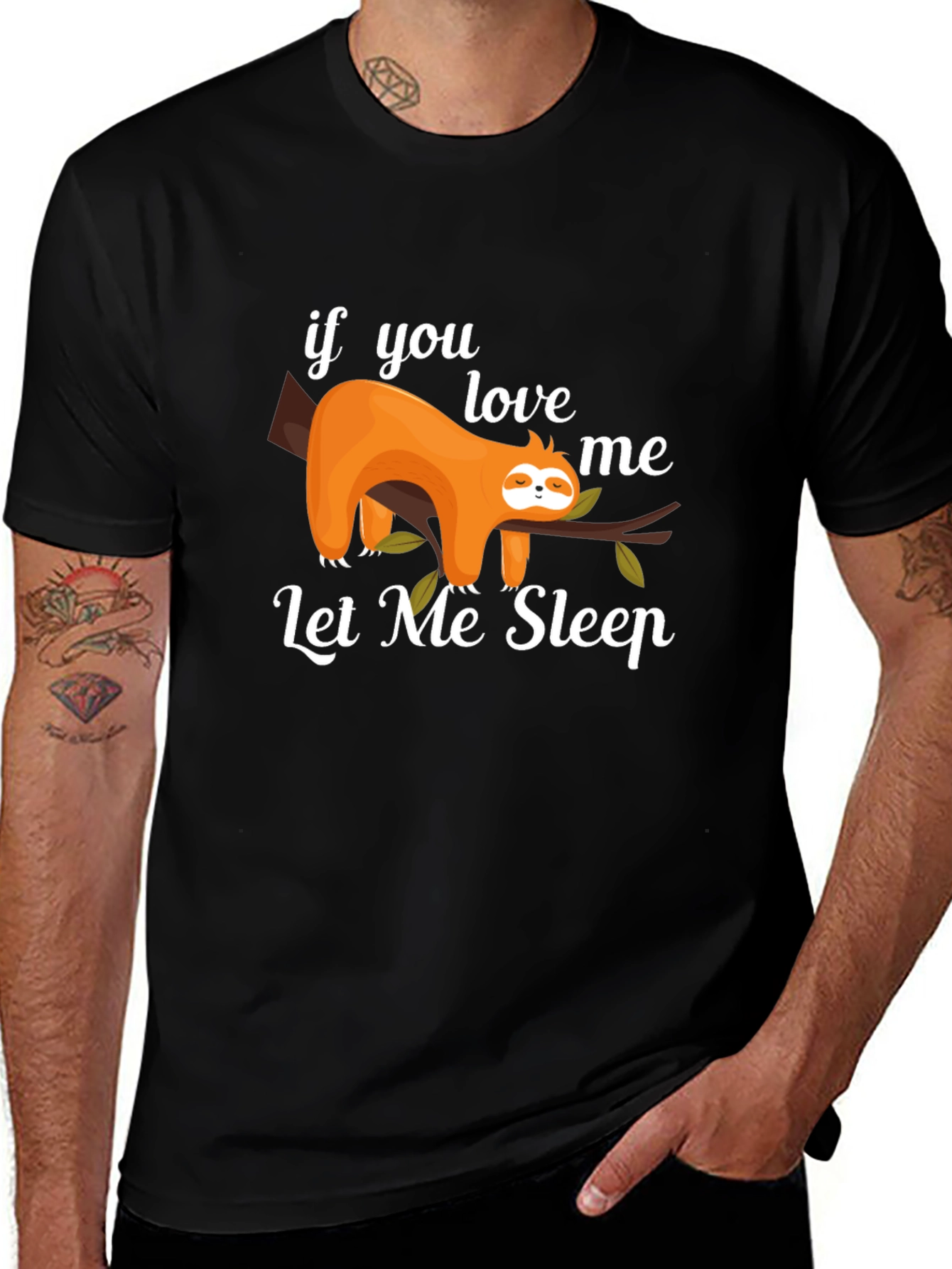 Variant 18 of Lazy Sloth Graphic Tee - "Let Me Sleep" T-Shirt