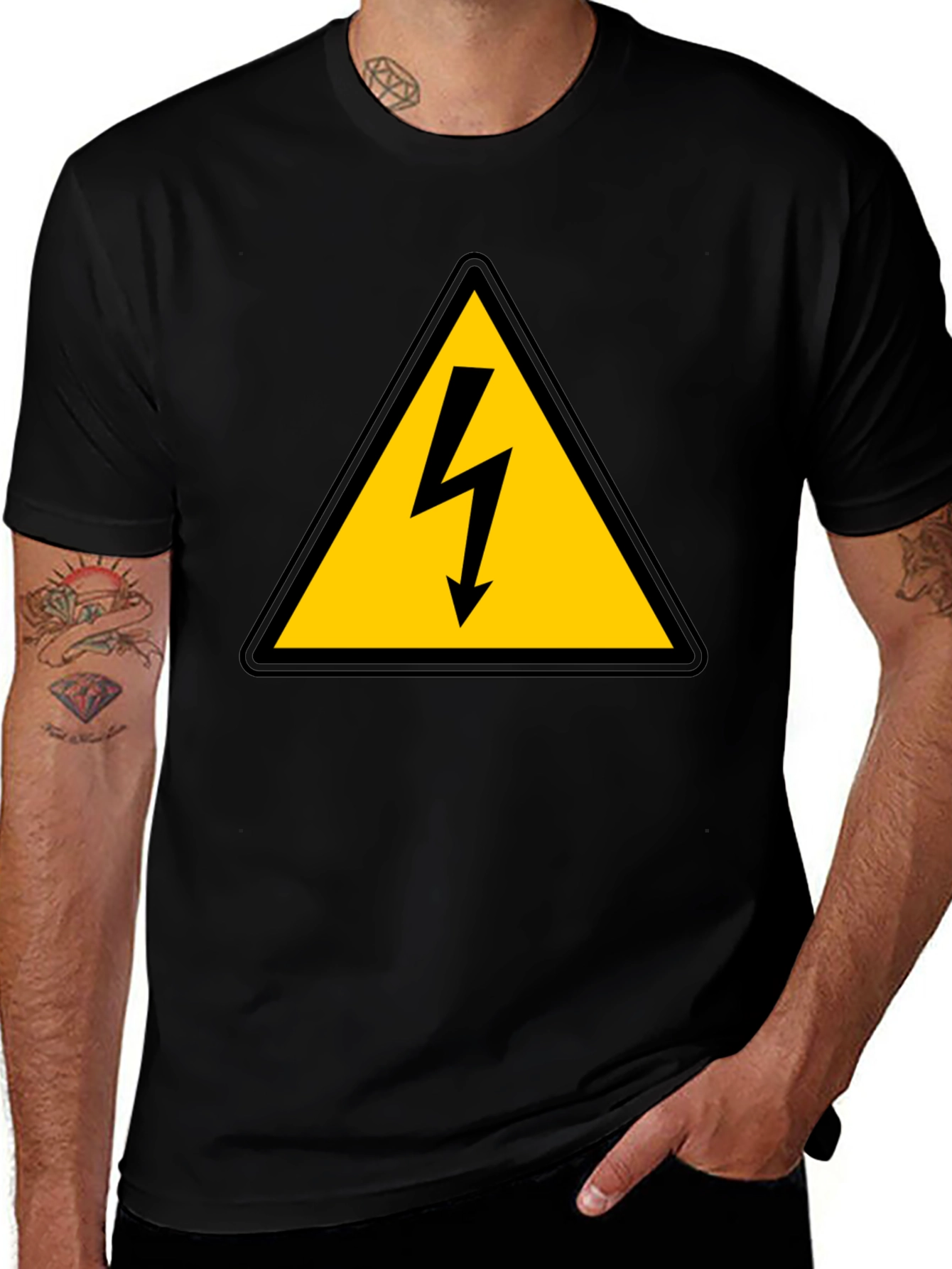 Variant 14 of High Voltage Graphic Tee - Danger Warning