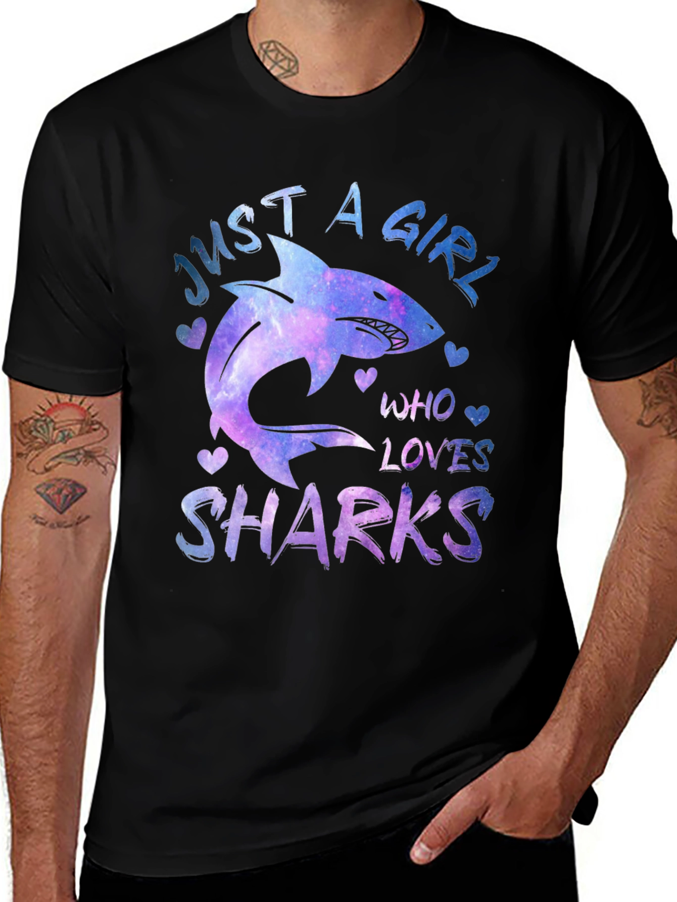 Variant 13 of Just A Girl Who Loves Sharks Graphic Tee
