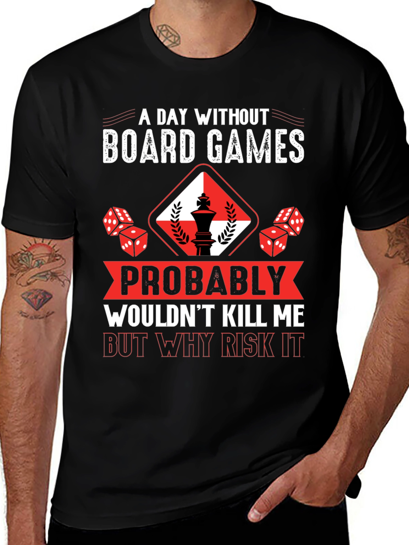 Variant 20 of Board Game Lover T-Shirt - Why Risk It?
