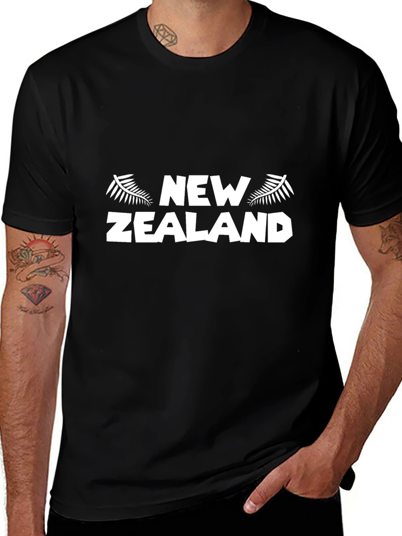New Zealand Fern T-Shirt Black