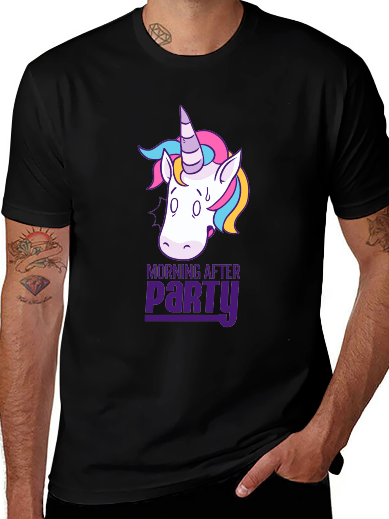 Variant 17 of Morning After Party Unicorn Graphic T-Shirt